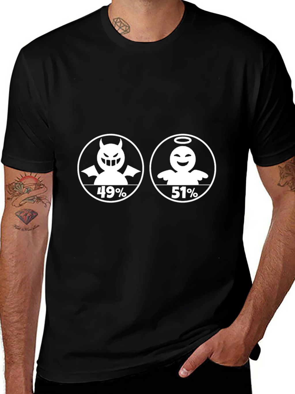 Angel vs Devil T-Shirt - 51% Angel