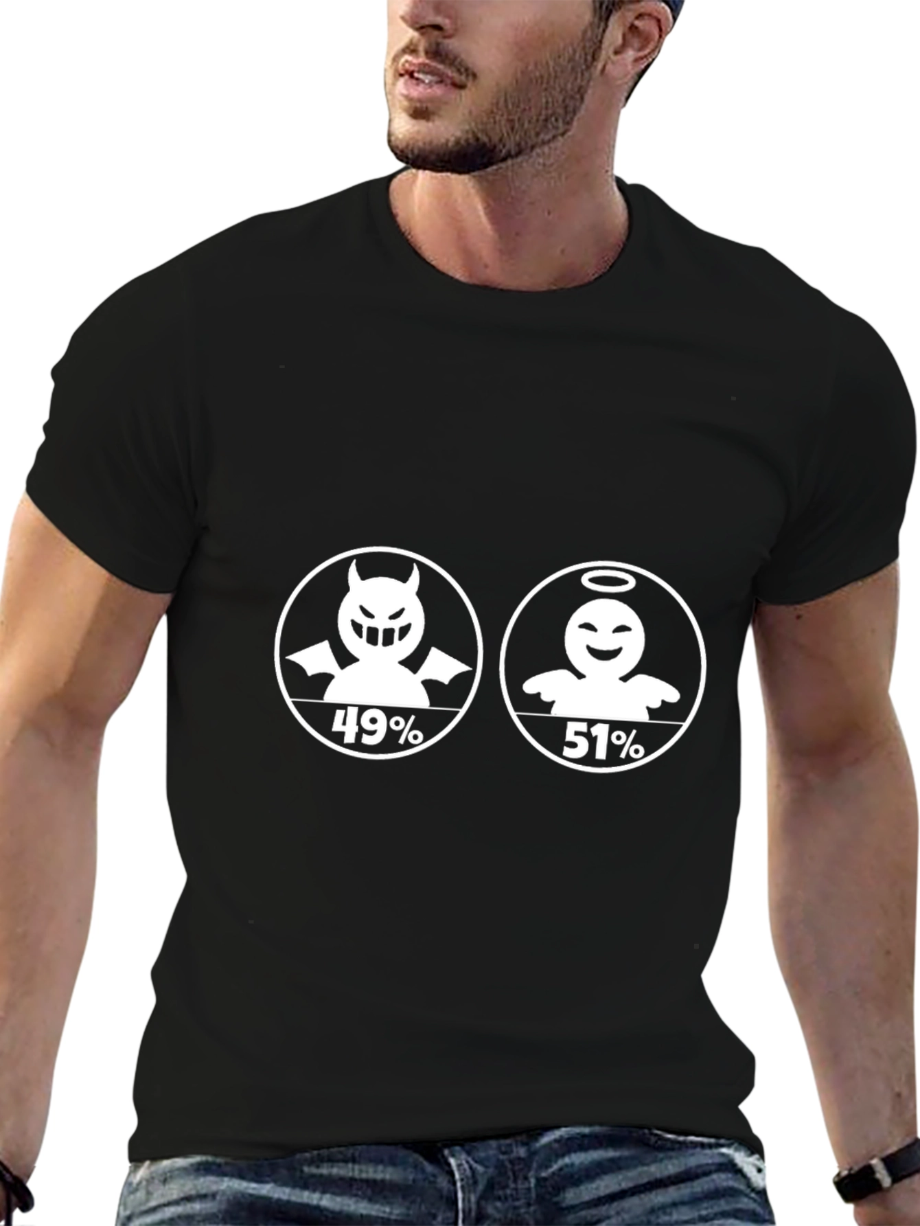 Angel vs Devil T-Shirt - 51% Angel