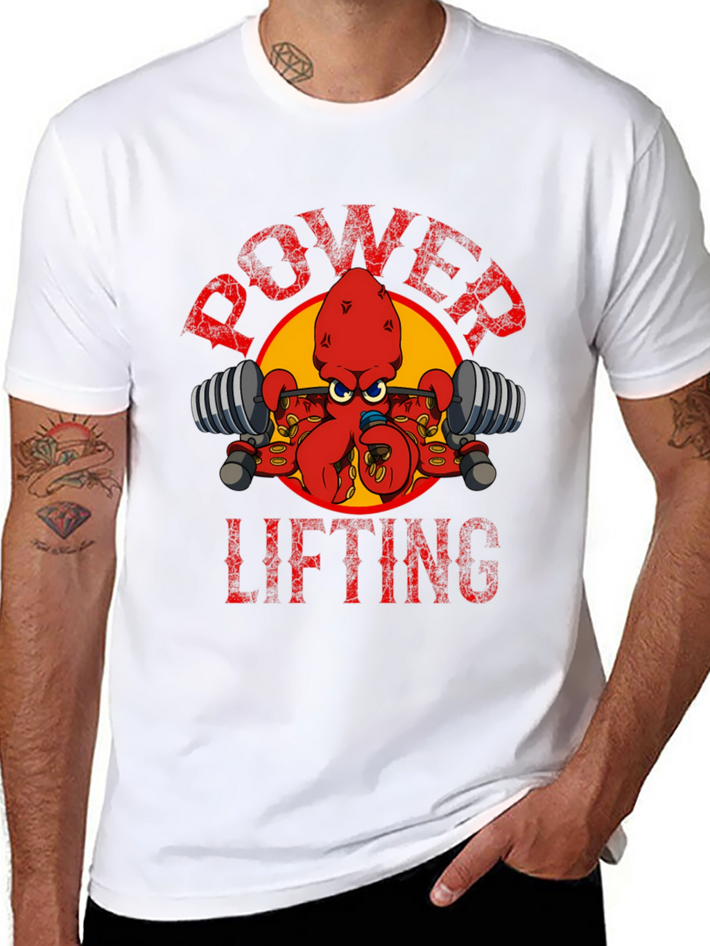 Power Lifting Octopus T-Shirt - Gym Humor Tee