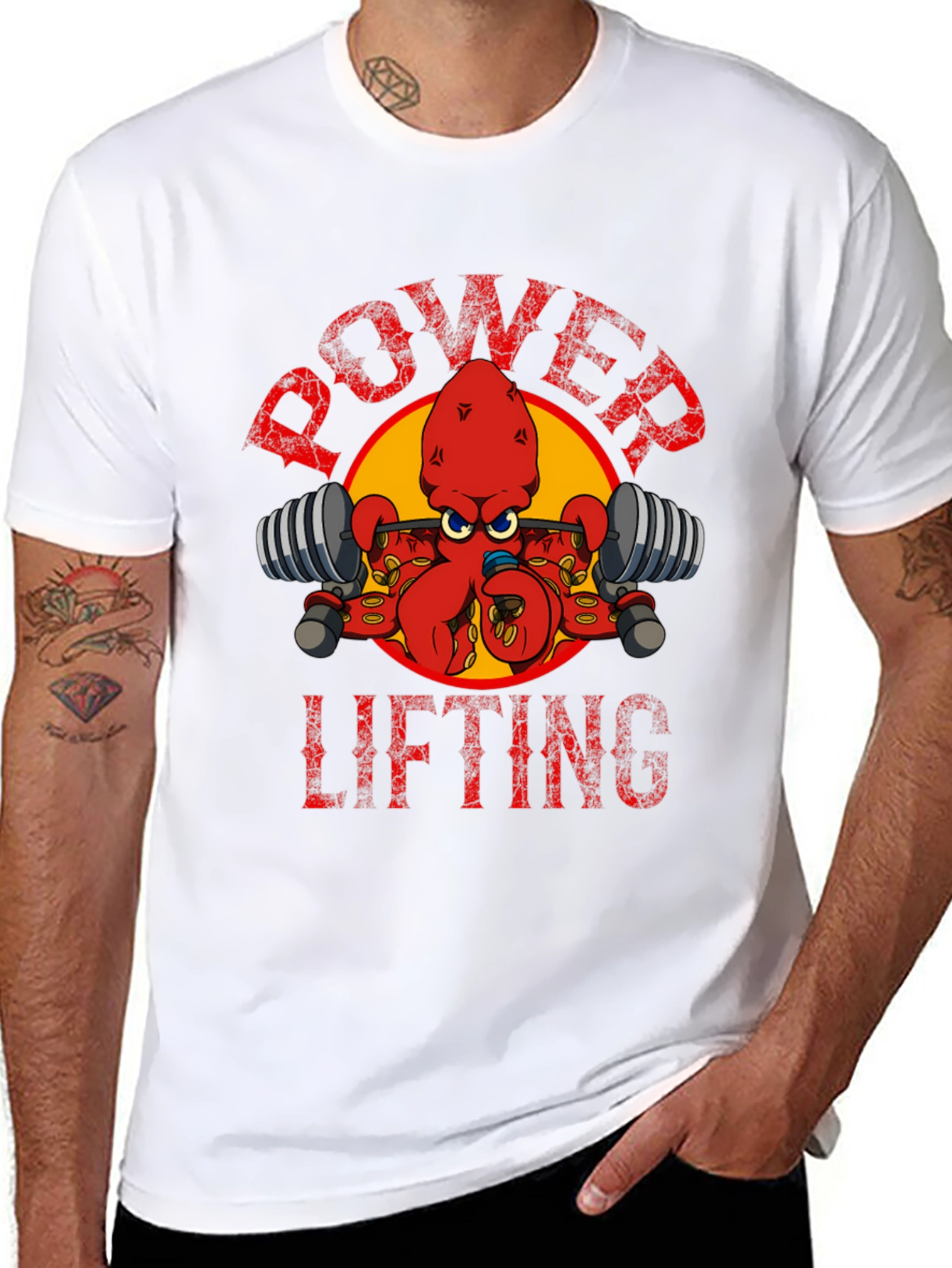 Power Lifting Octopus T-Shirt - Gym Humor Tee