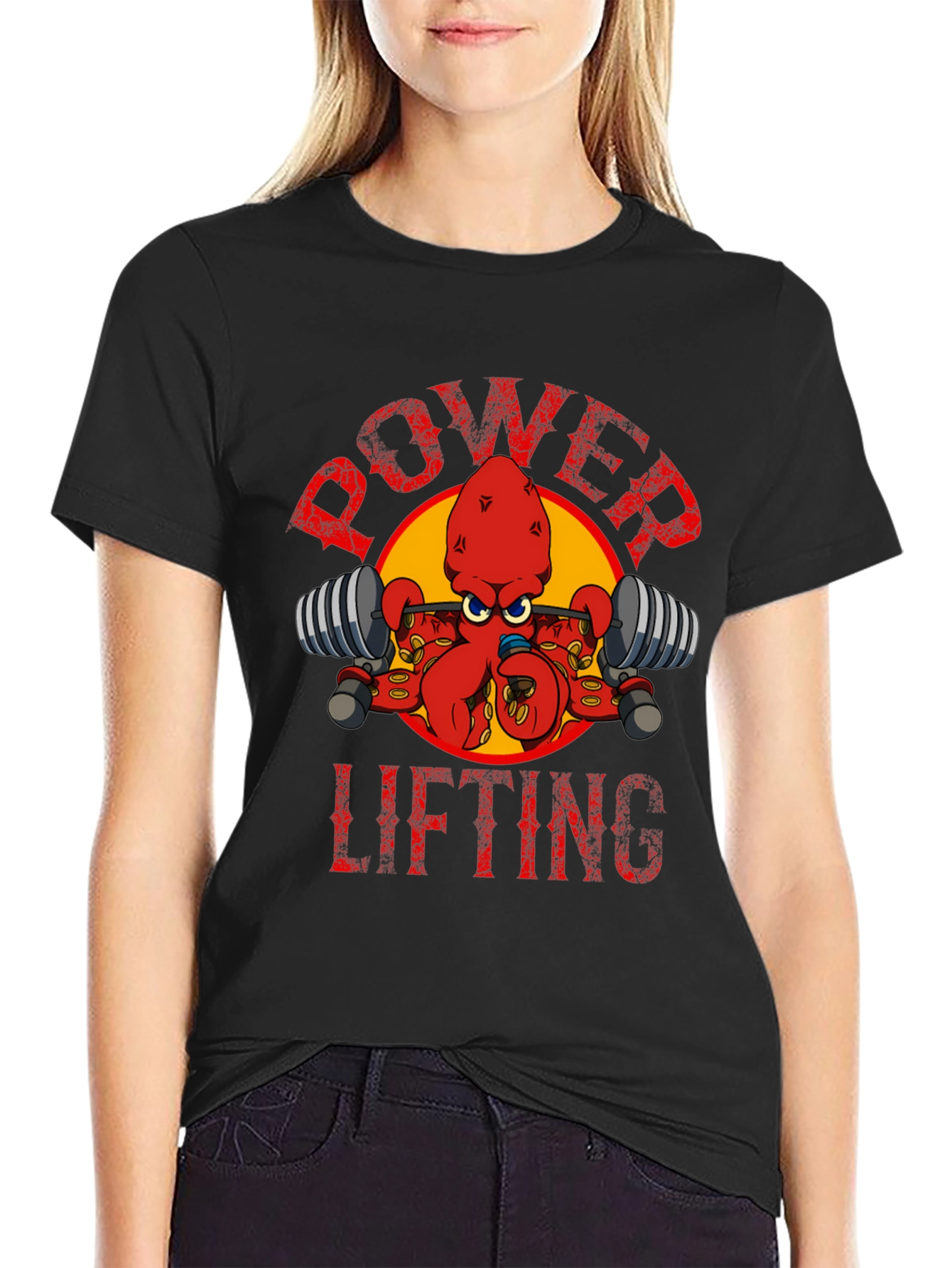 Power Lifting Octopus T-Shirt - Gym Humor Tee