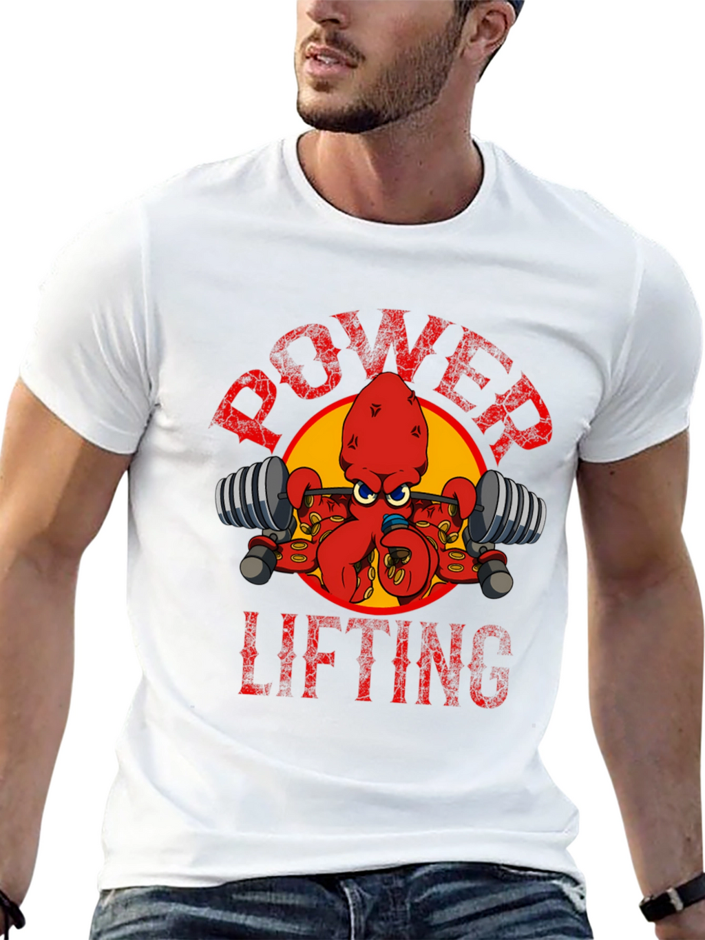 Power Lifting Octopus T-Shirt - Gym Humor Tee