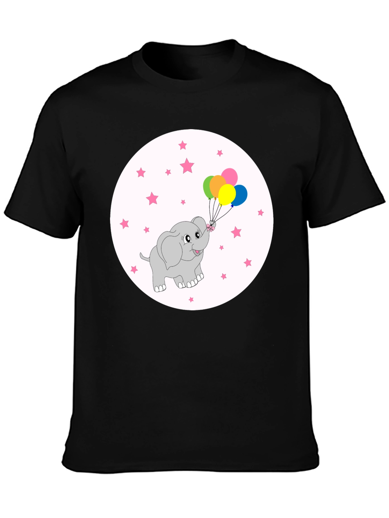 Cute Elephant Balloons Graphic Tee - Soft Cotton Comfort