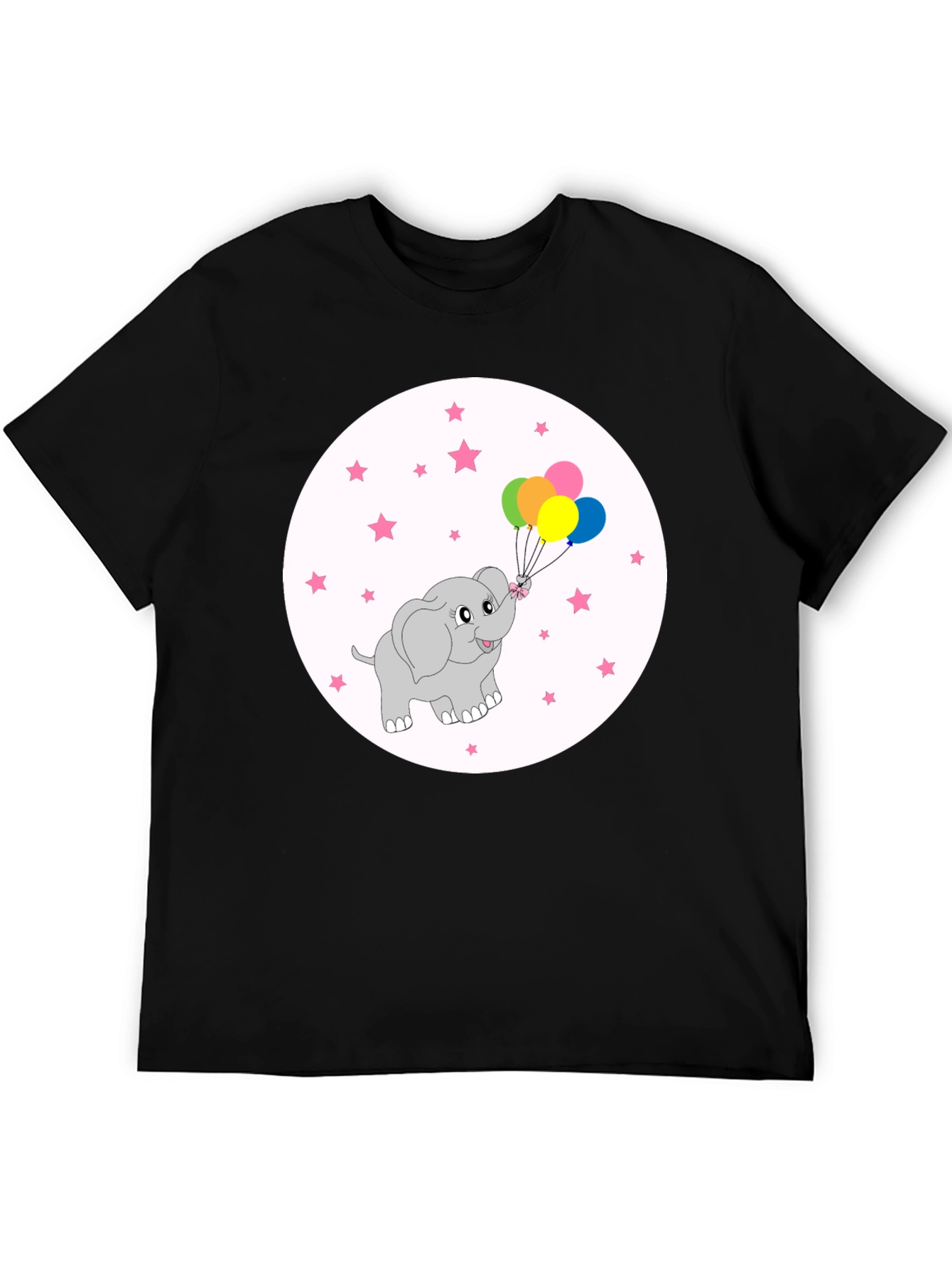 Cute Elephant Balloons Graphic Tee - Soft Cotton Comfort