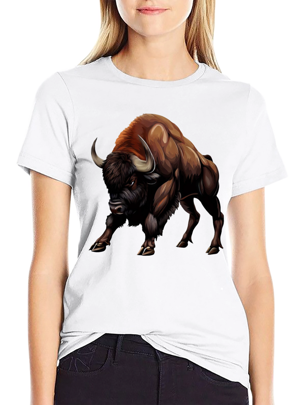 Bison Graphic Tee - Bold Animal Print