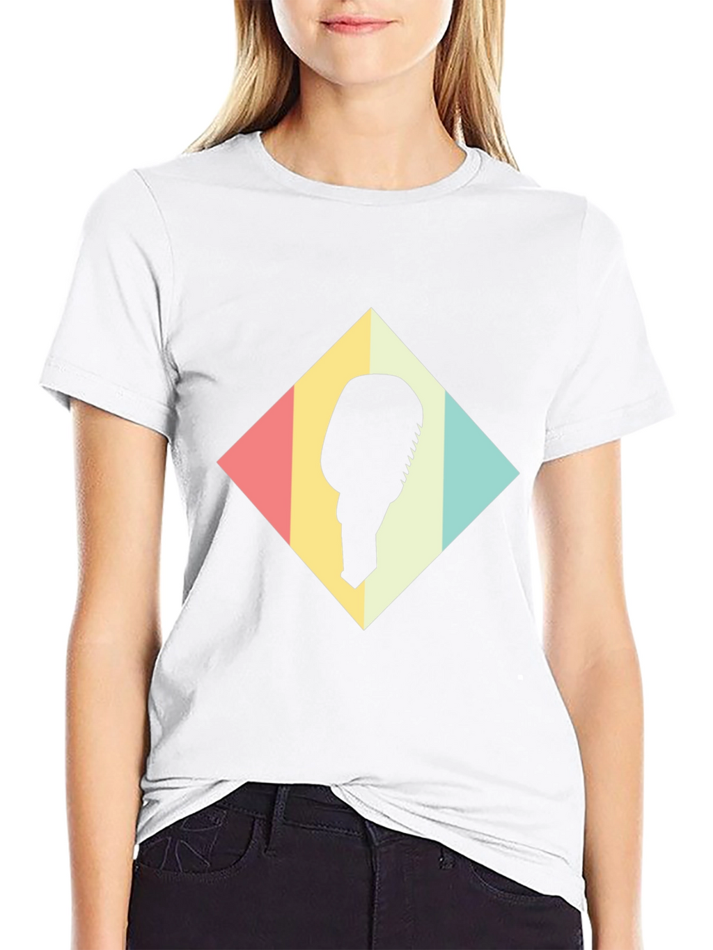 Retro Microphone Graphic Tee - Black