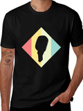 Retro Microphone Graphic Tee - Black
