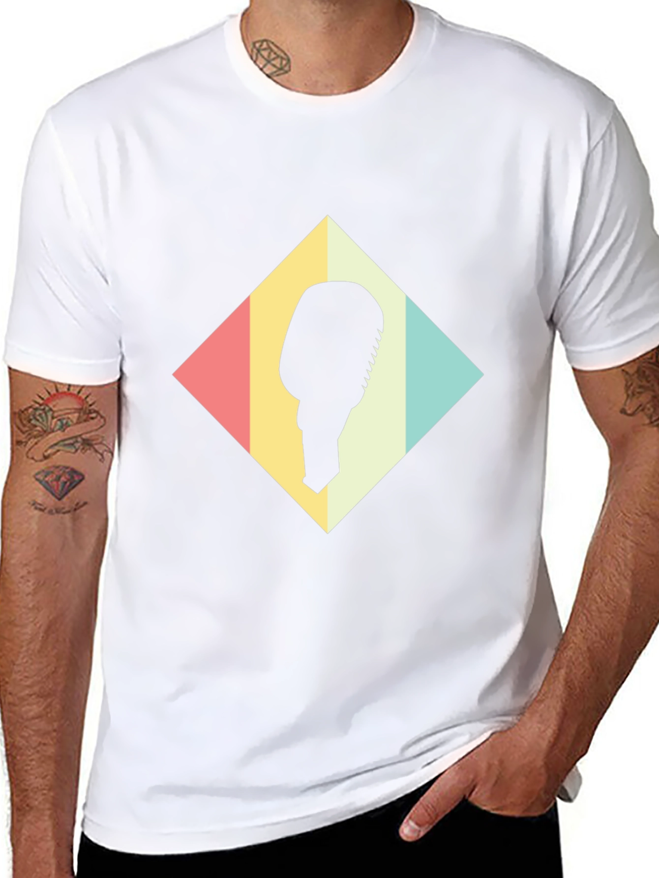 Retro Microphone Graphic Tee - Black