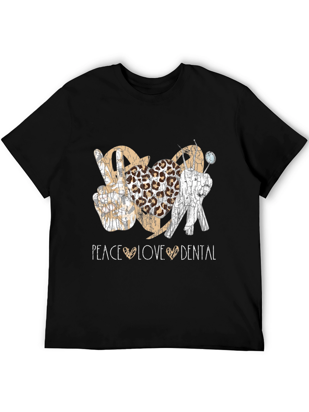 Peace Love Dental T-Shirt Leopard Print