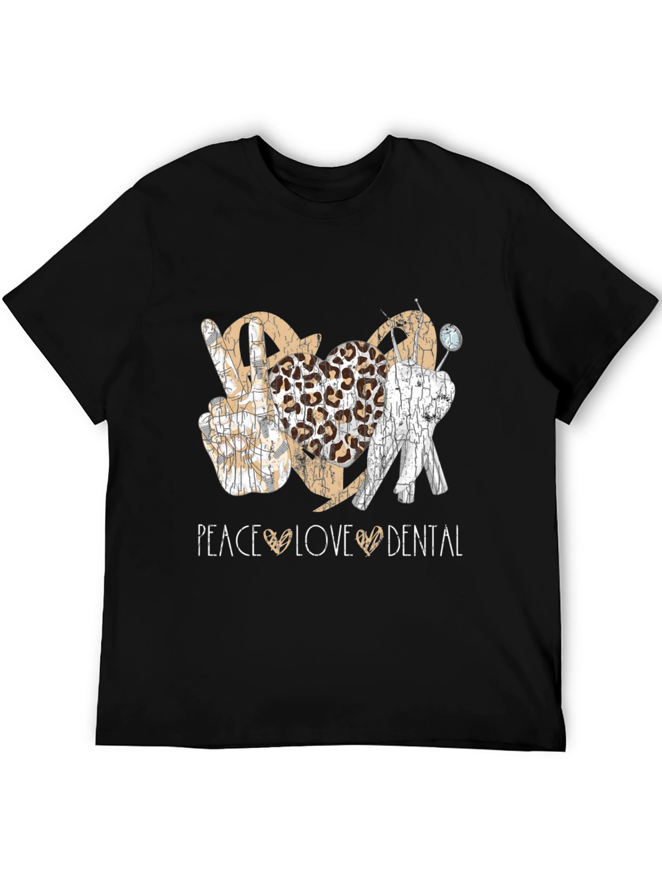 Peace Love Dental T-Shirt Leopard Print