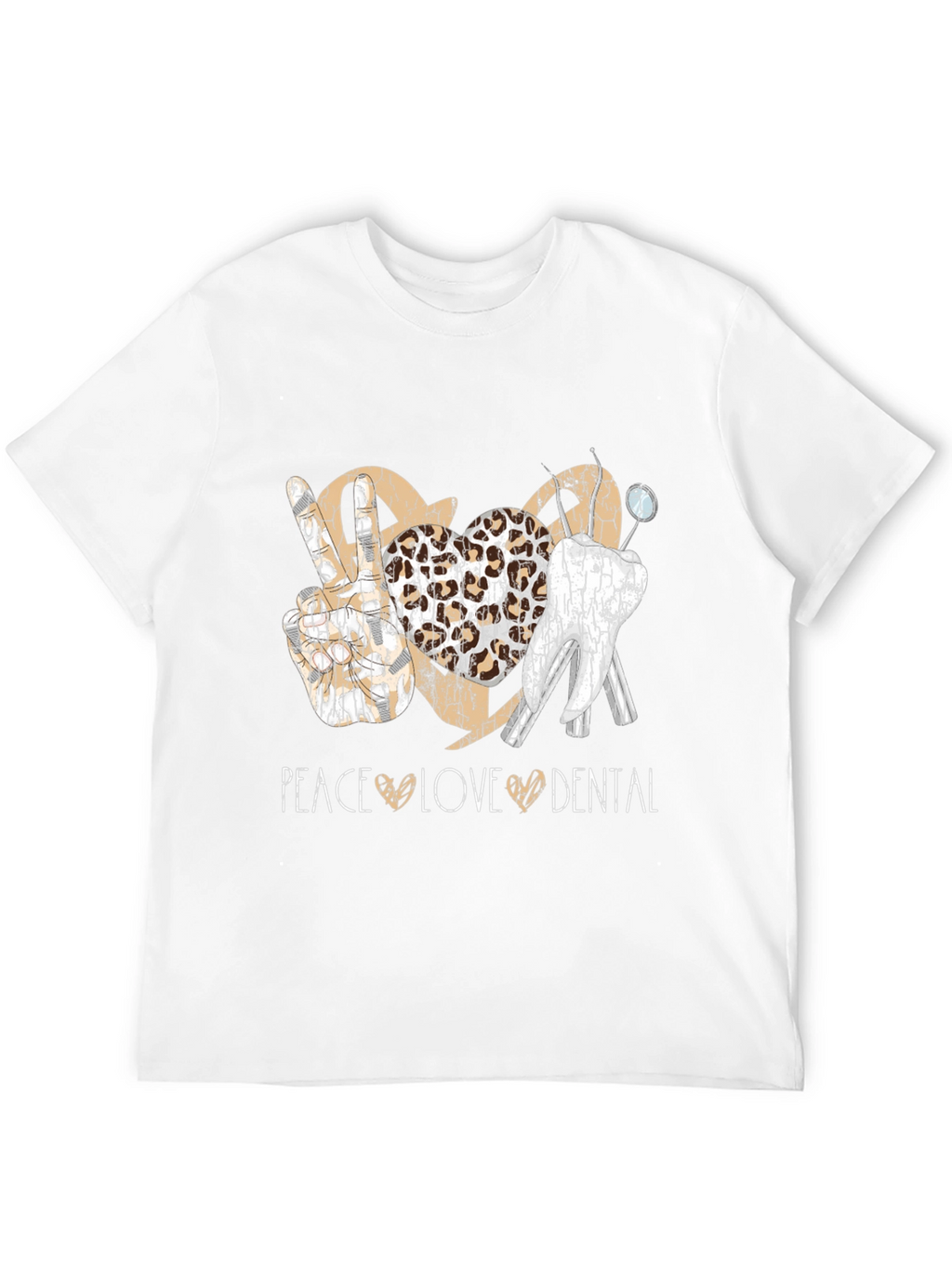 Peace Love Dental T-Shirt Leopard Print