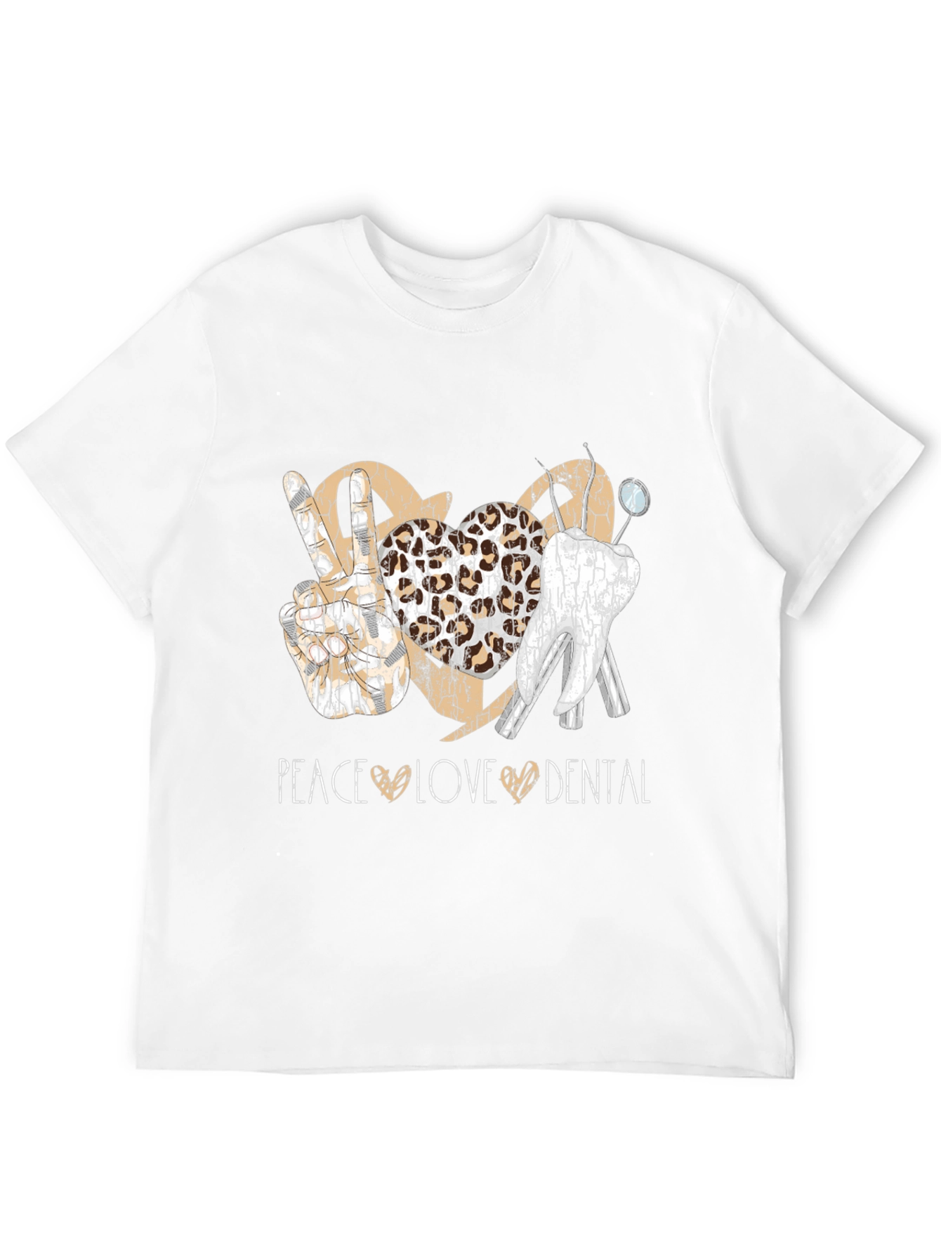 Peace Love Dental T-Shirt Leopard Print