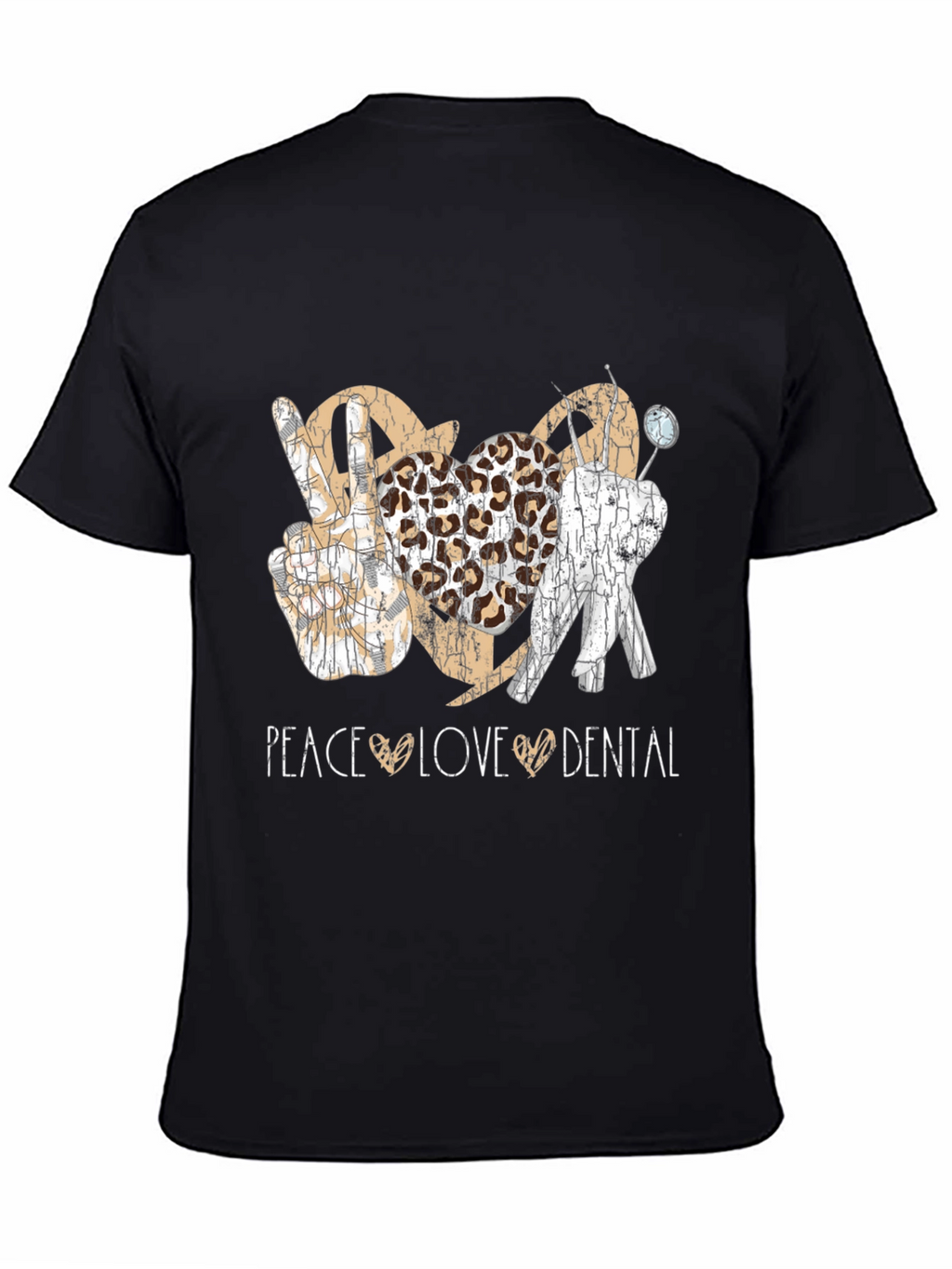 Peace Love Dental T-Shirt Leopard Print
