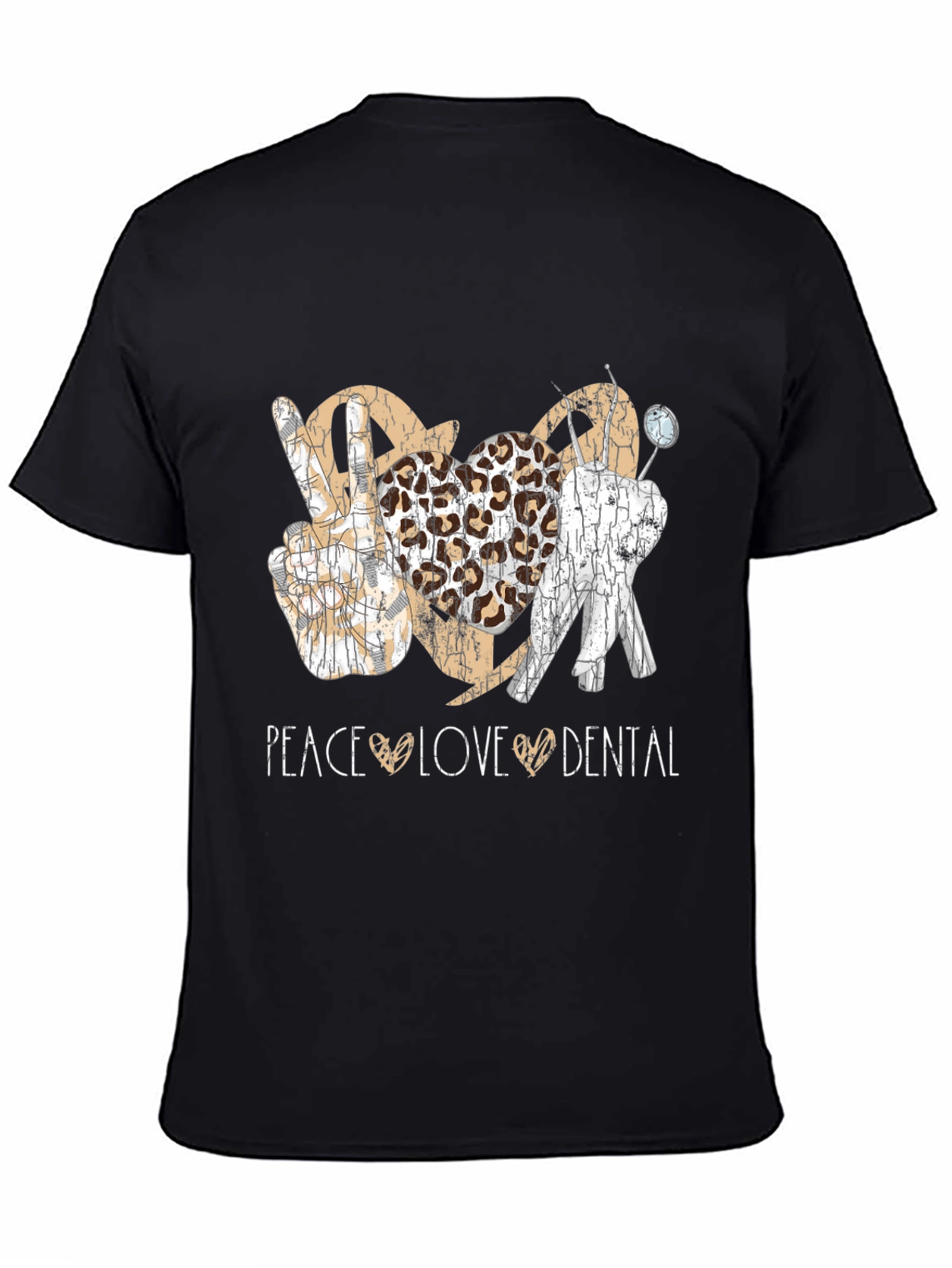 Peace Love Dental T-Shirt Leopard Print