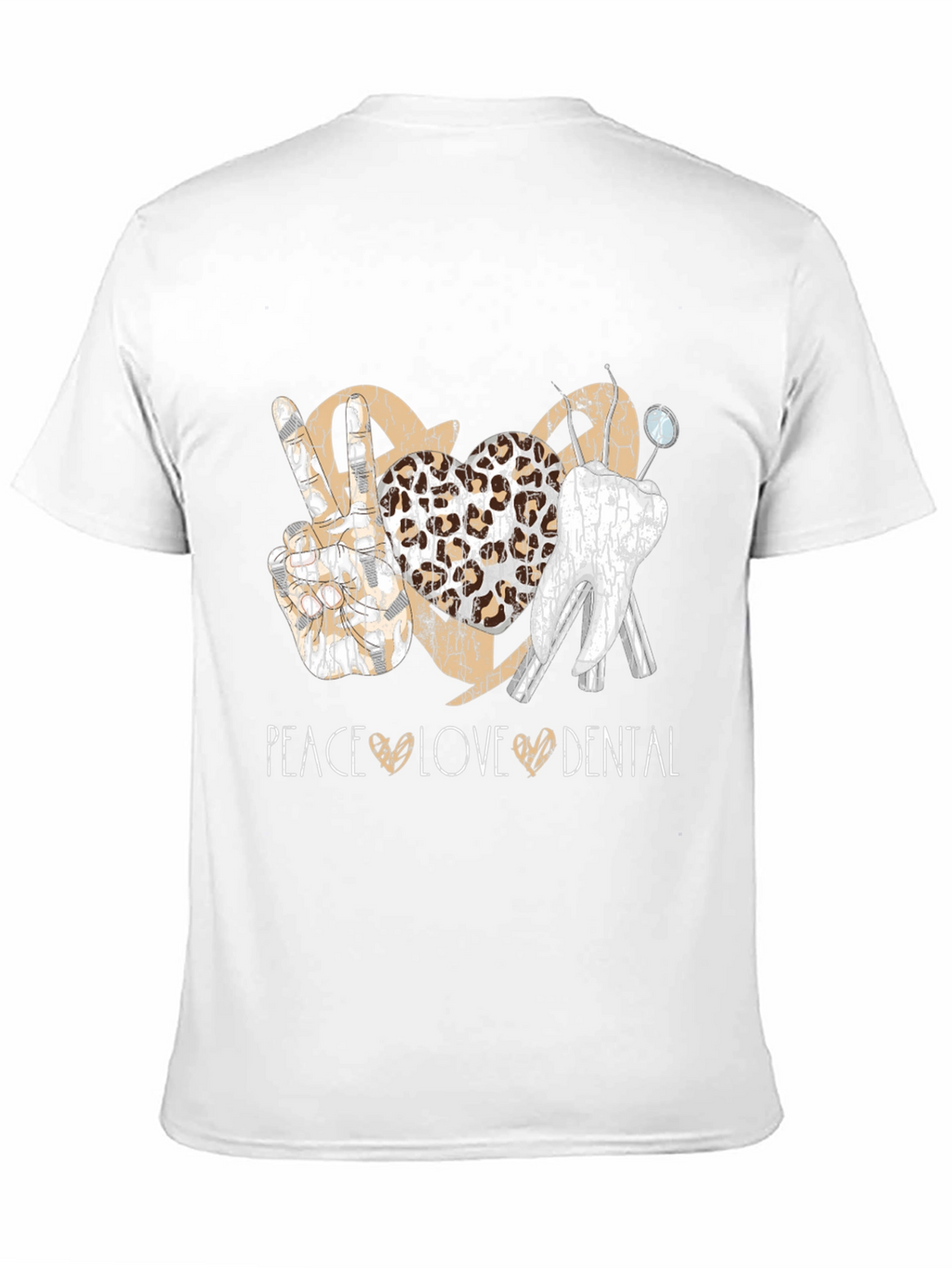 Peace Love Dental T-Shirt Leopard Print