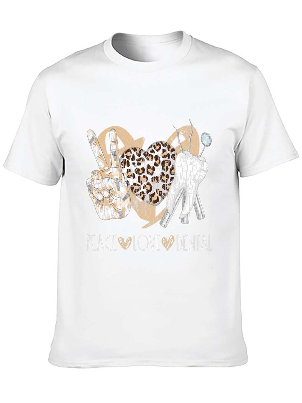 Peace Love Dental T-Shirt Leopard Print
