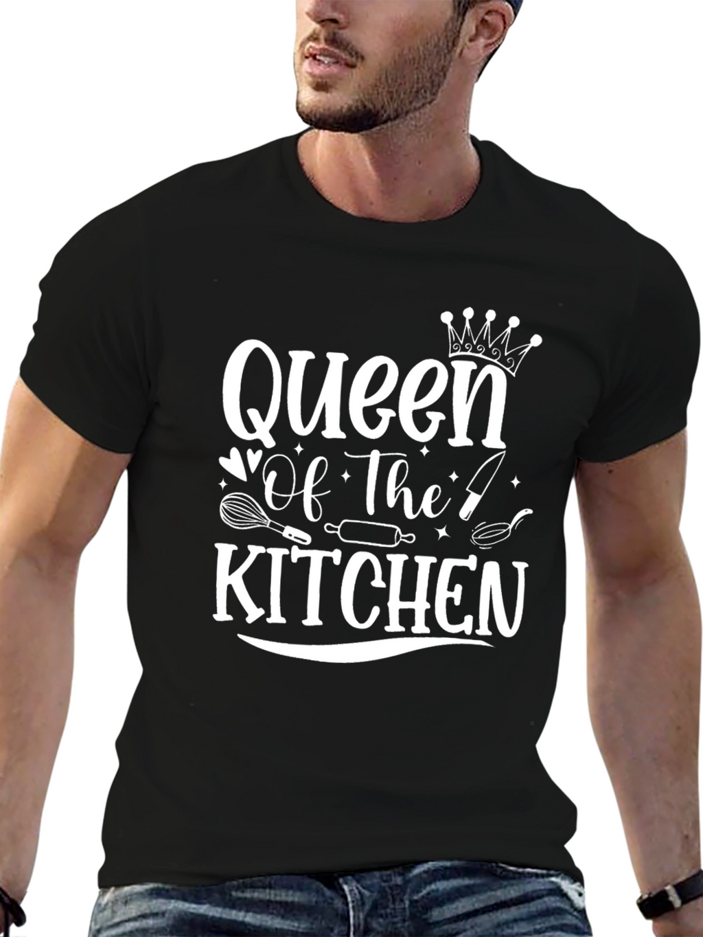 Queen of The Kitchen Graphic T-Shirt - Black