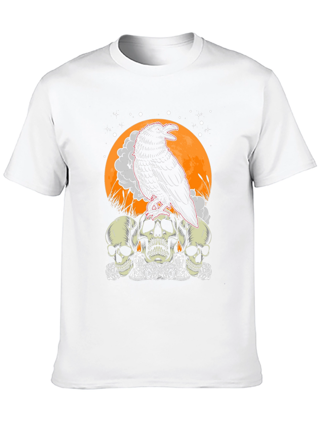 Raven Skull Graphic Tee - Mens Black T-Shirt