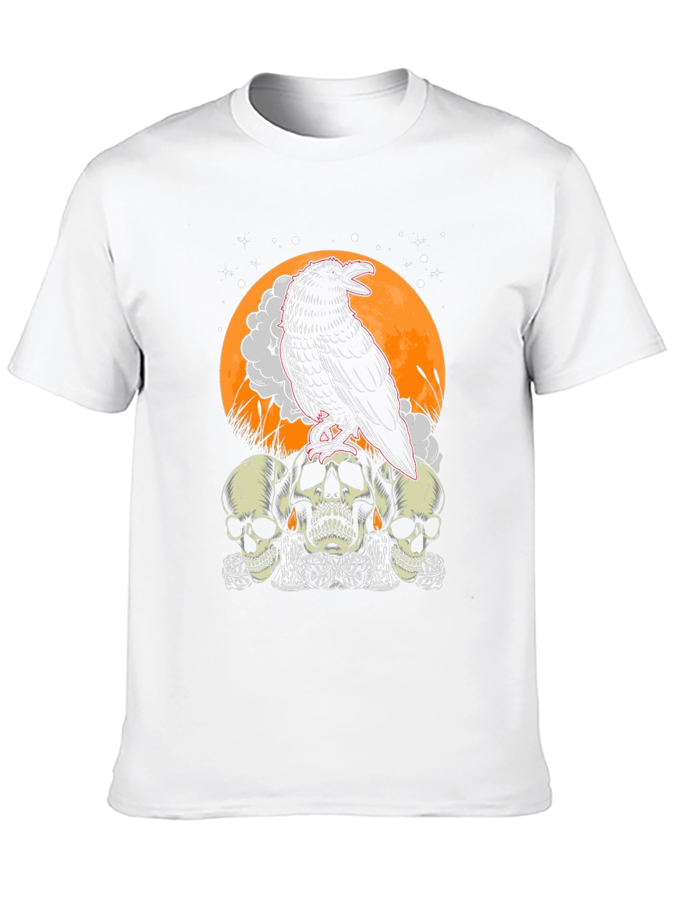 Raven Skull Graphic Tee - Mens Black T-Shirt