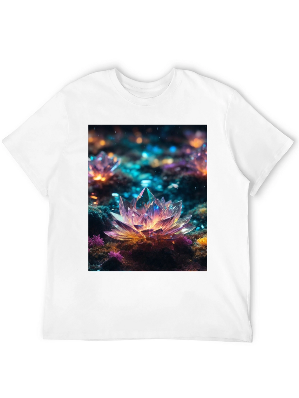 Crystal Lotus T-Shirt - Unique Art Tee