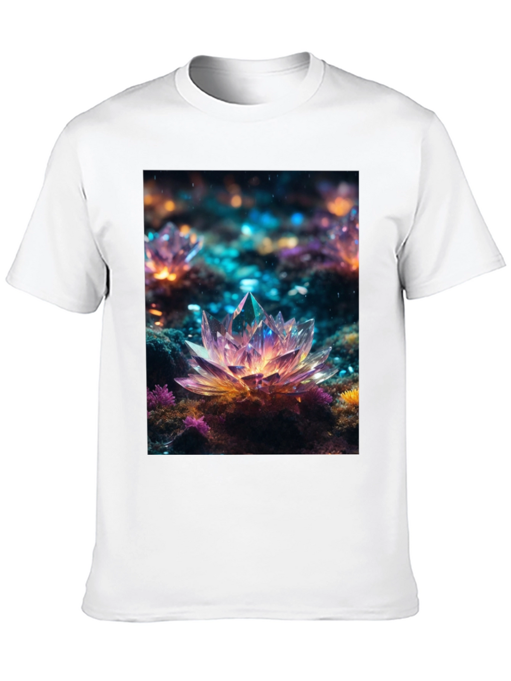 Crystal Lotus T-Shirt - Unique Art Tee
