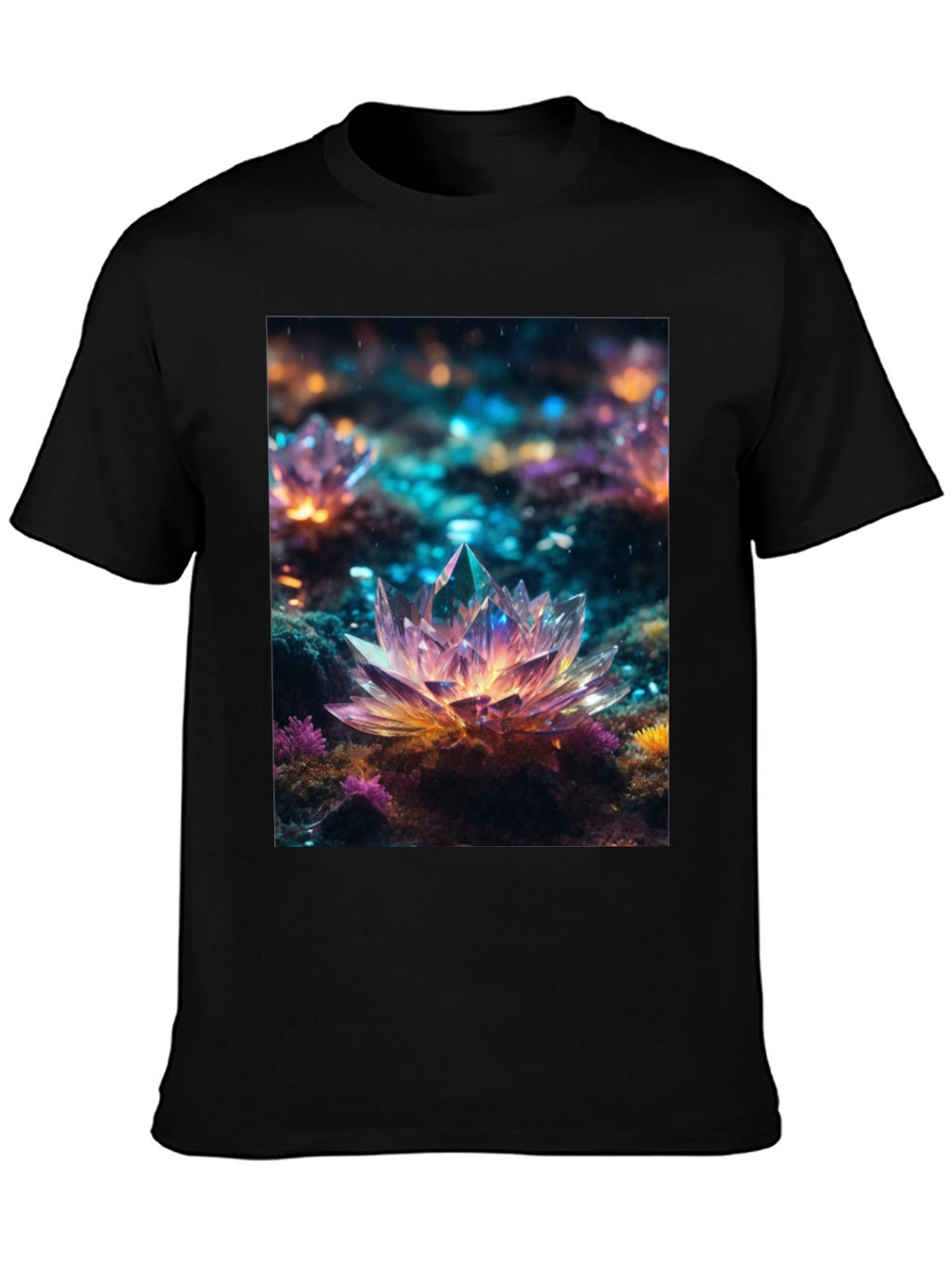 Crystal Lotus T-Shirt - Unique Art Tee