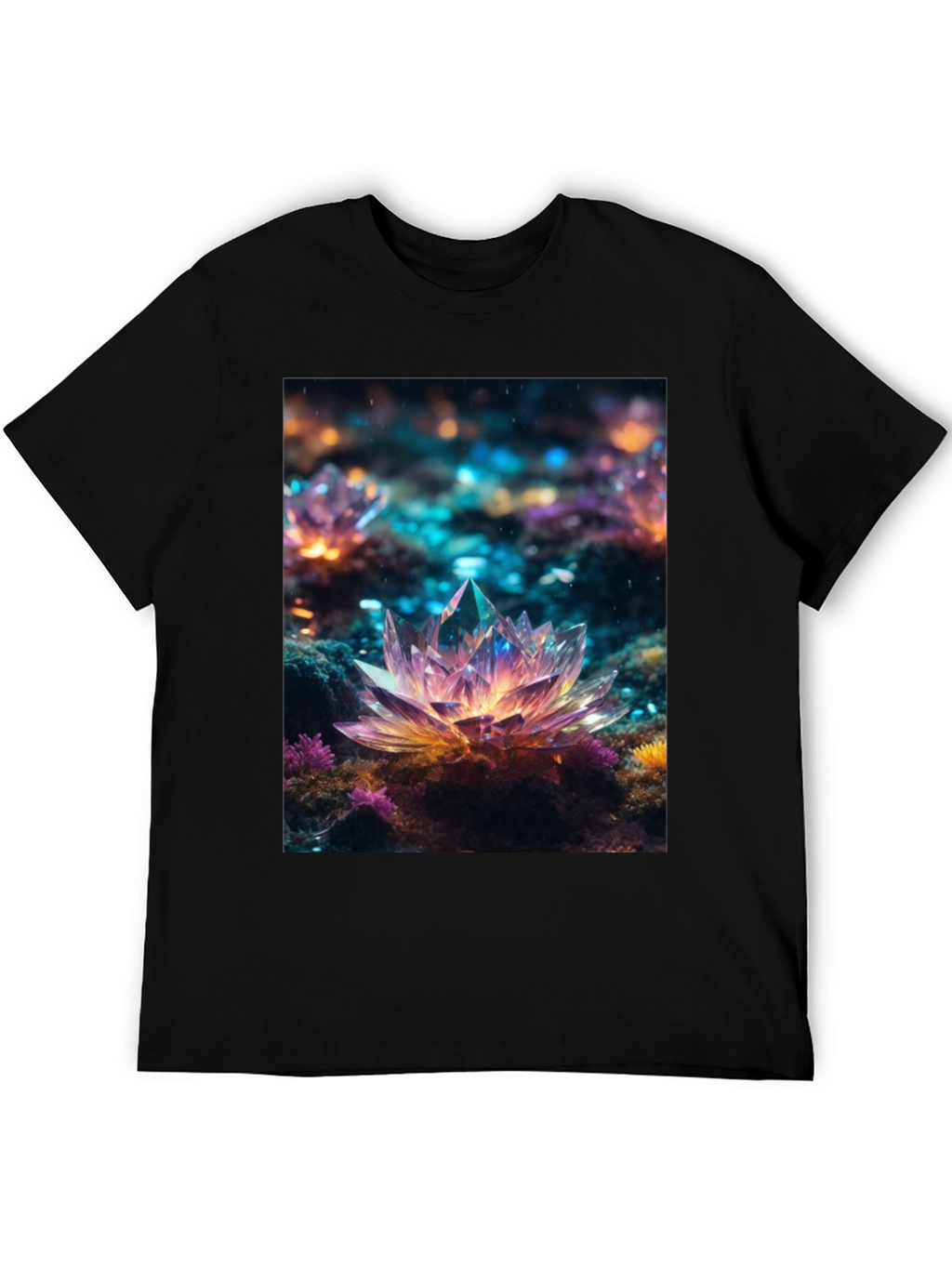 Crystal Lotus T-Shirt - Unique Art Tee