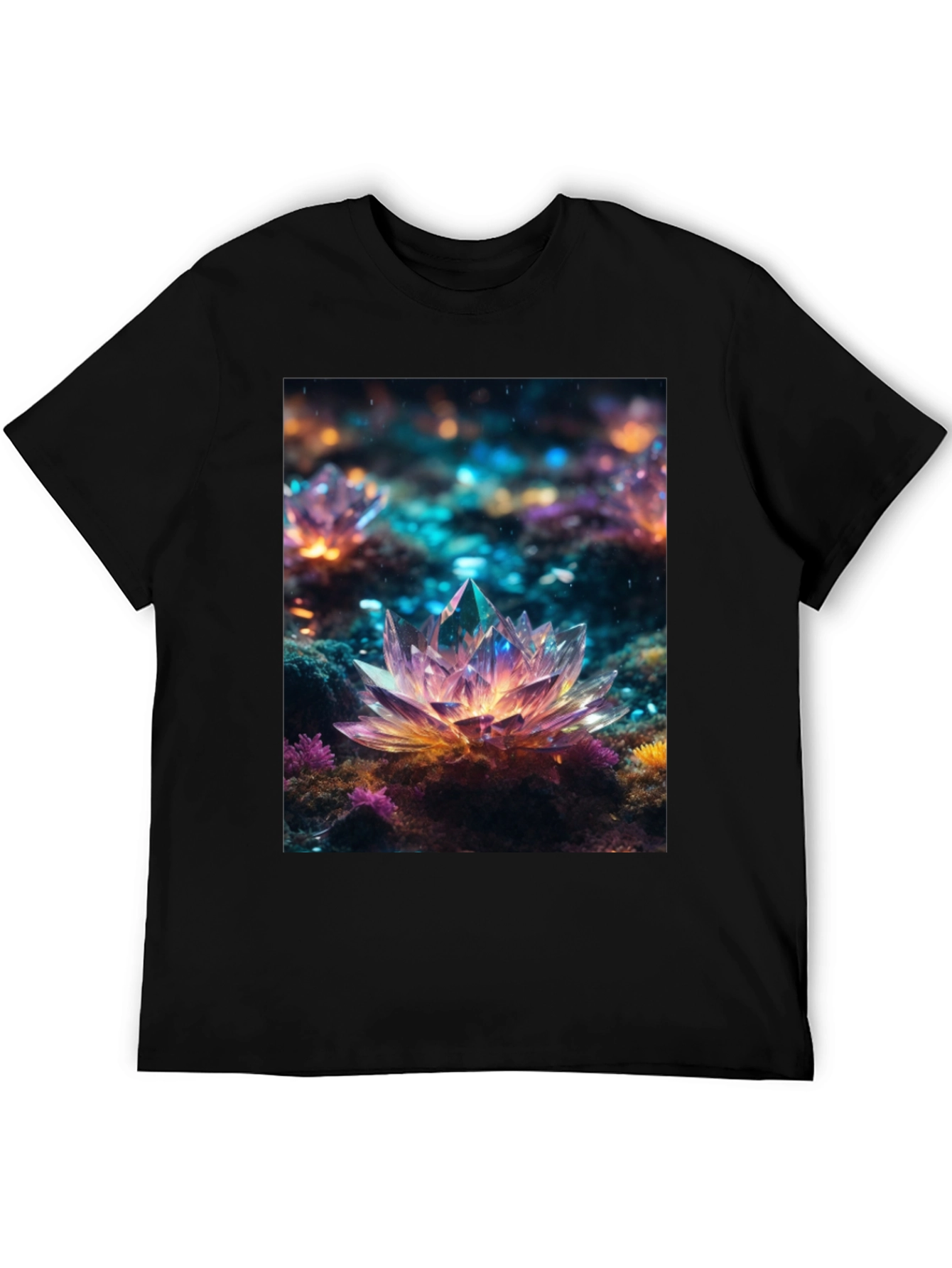 Crystal Lotus T-Shirt - Unique Art Tee
