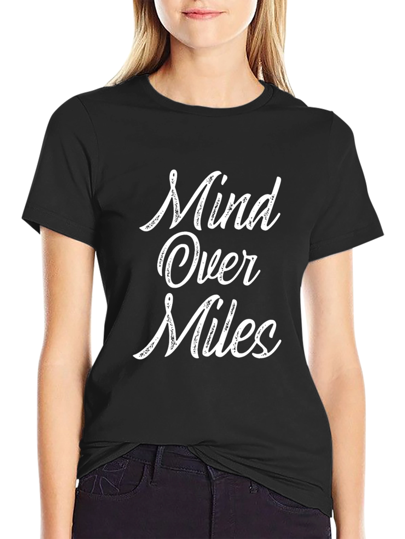 Mind Over Miles Graphic Tee - Black Cotton