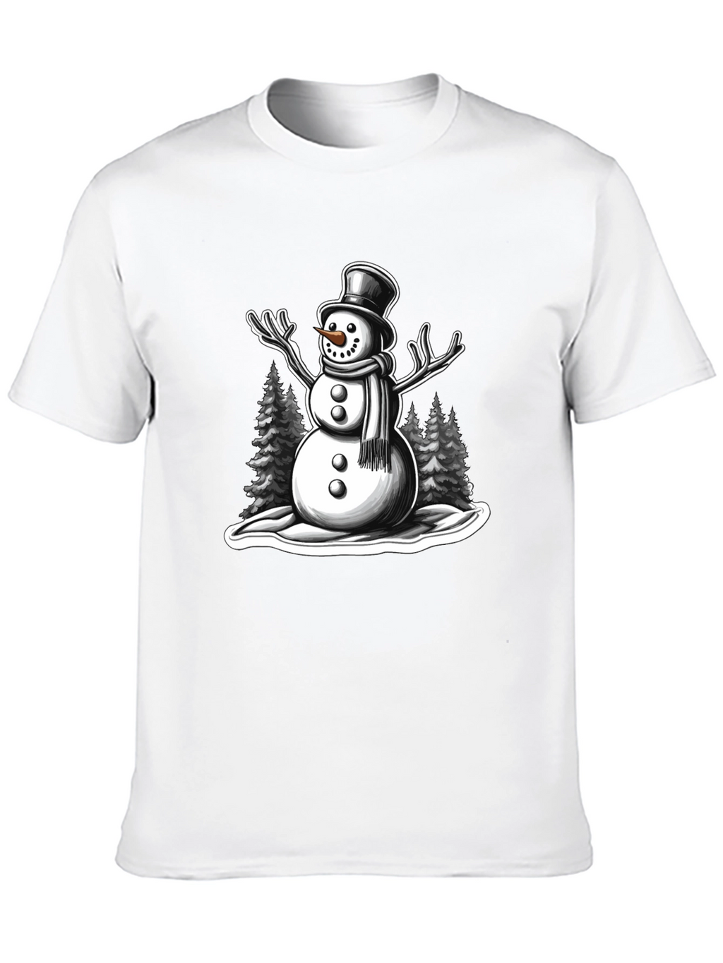 Snowman Graphic Tee - Holiday Winter Shirt