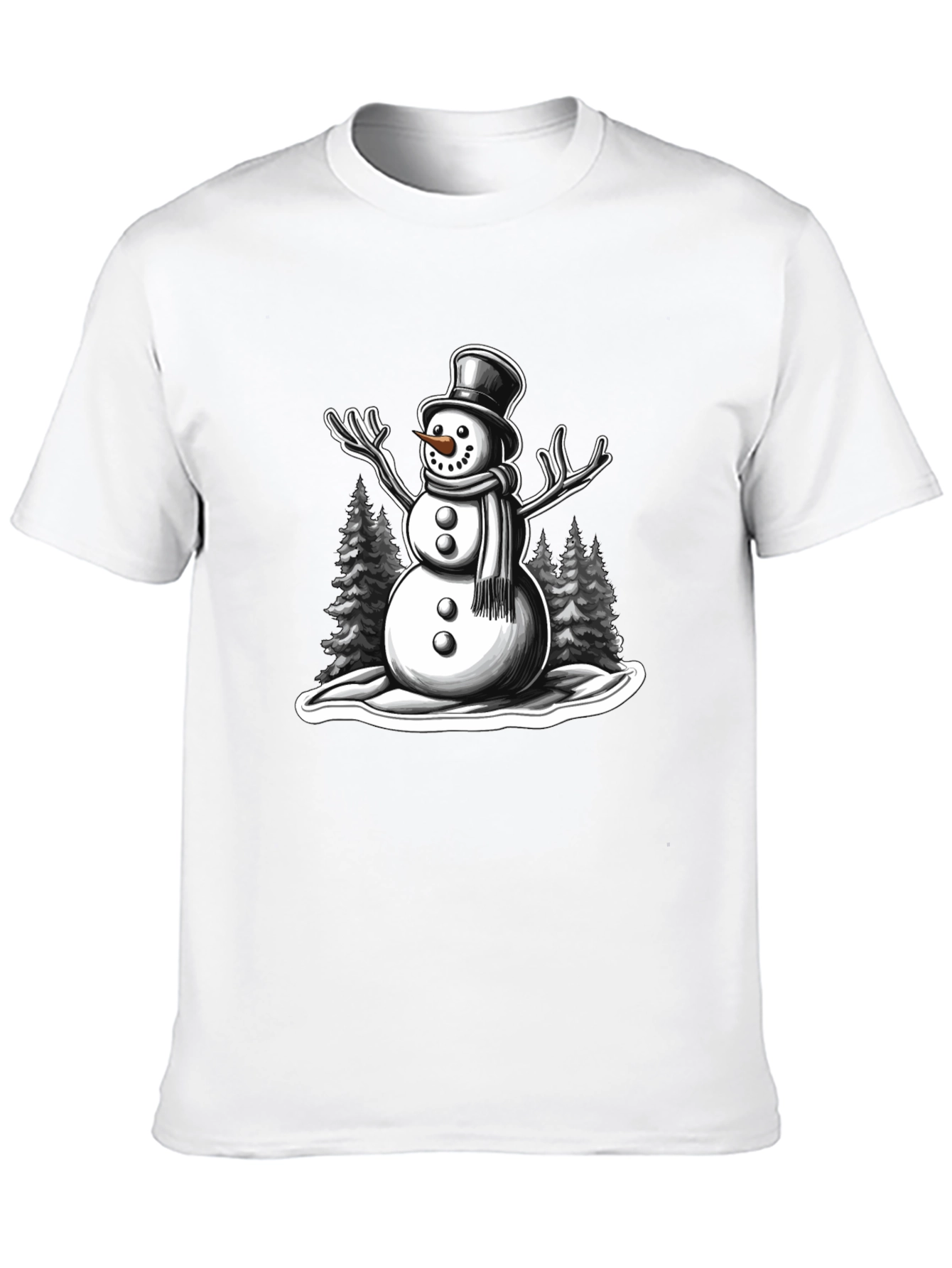 Snowman Graphic Tee - Holiday Winter Shirt