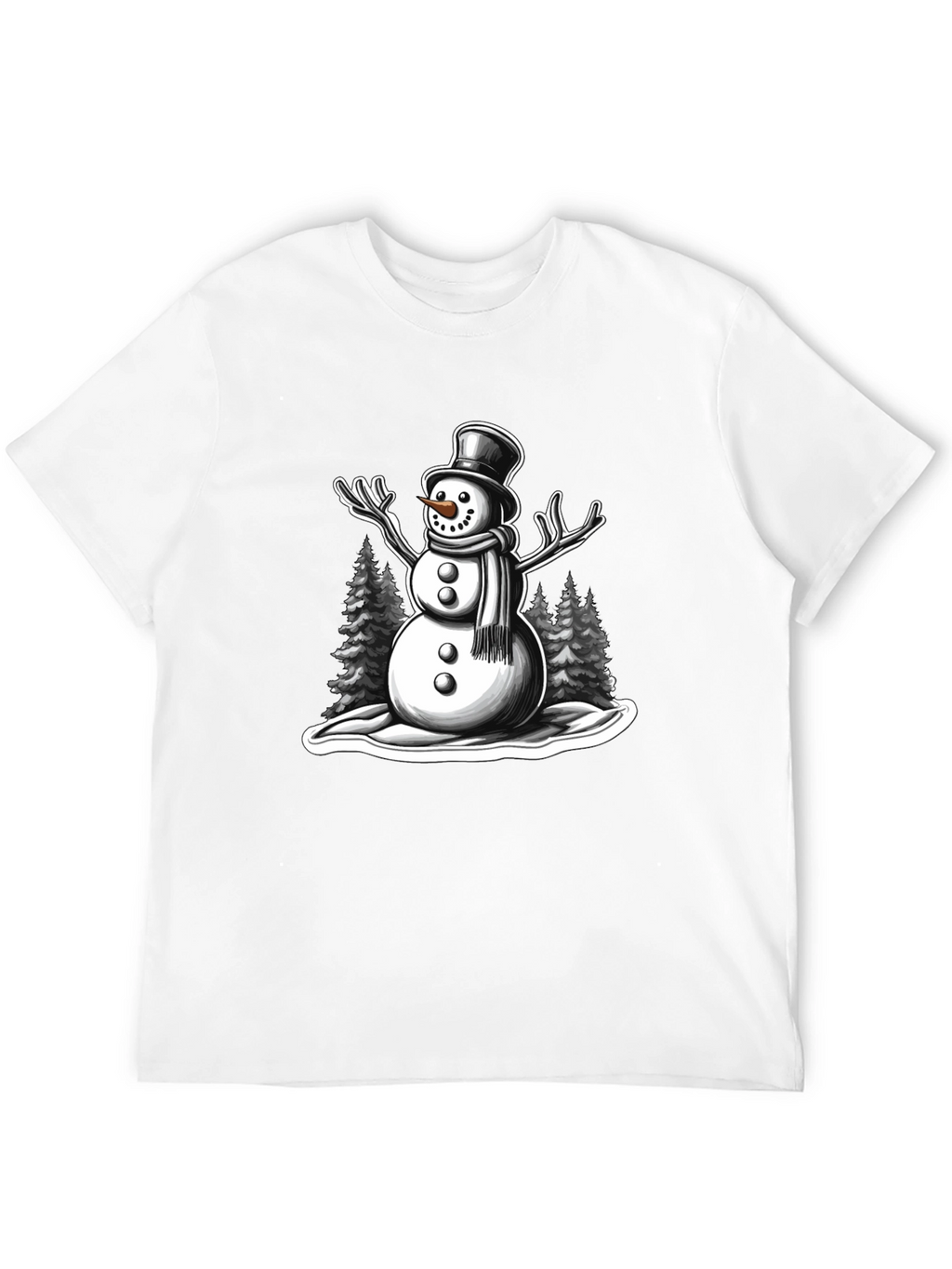Snowman Graphic Tee - Holiday Winter Shirt