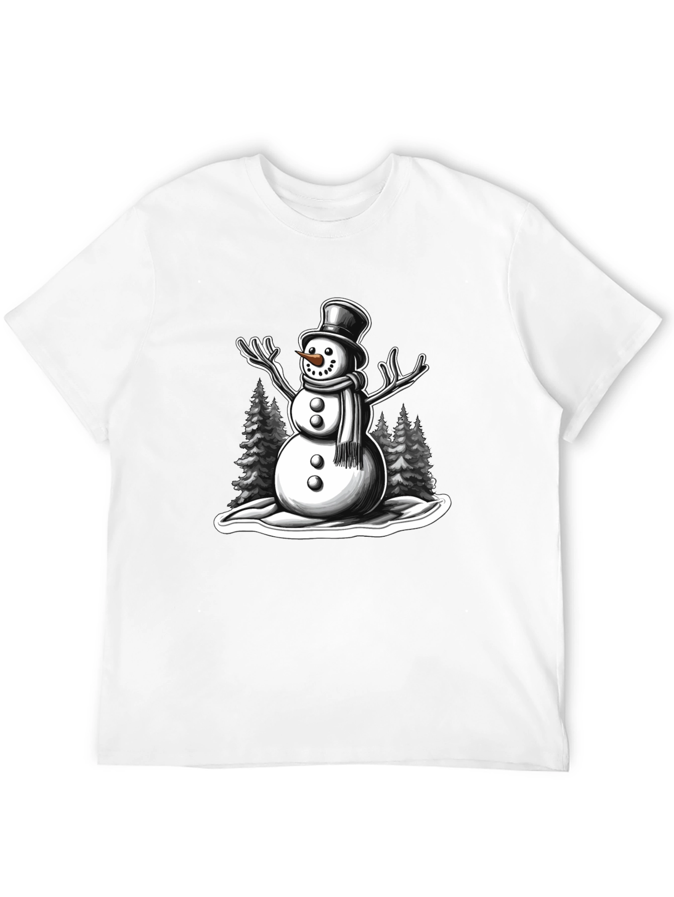 Snowman Graphic Tee - Holiday Winter Shirt
