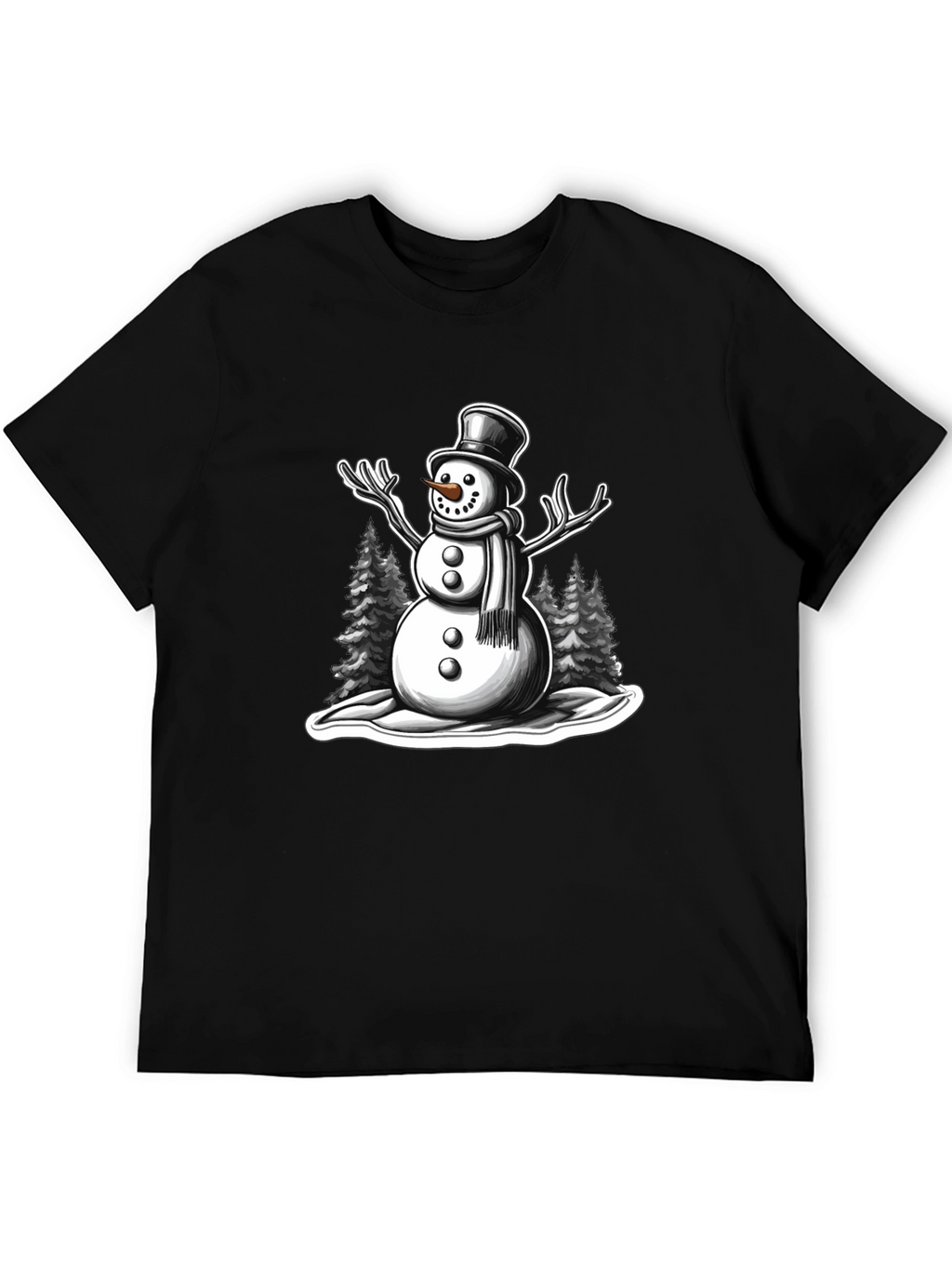 Snowman Graphic Tee - Holiday Winter Shirt