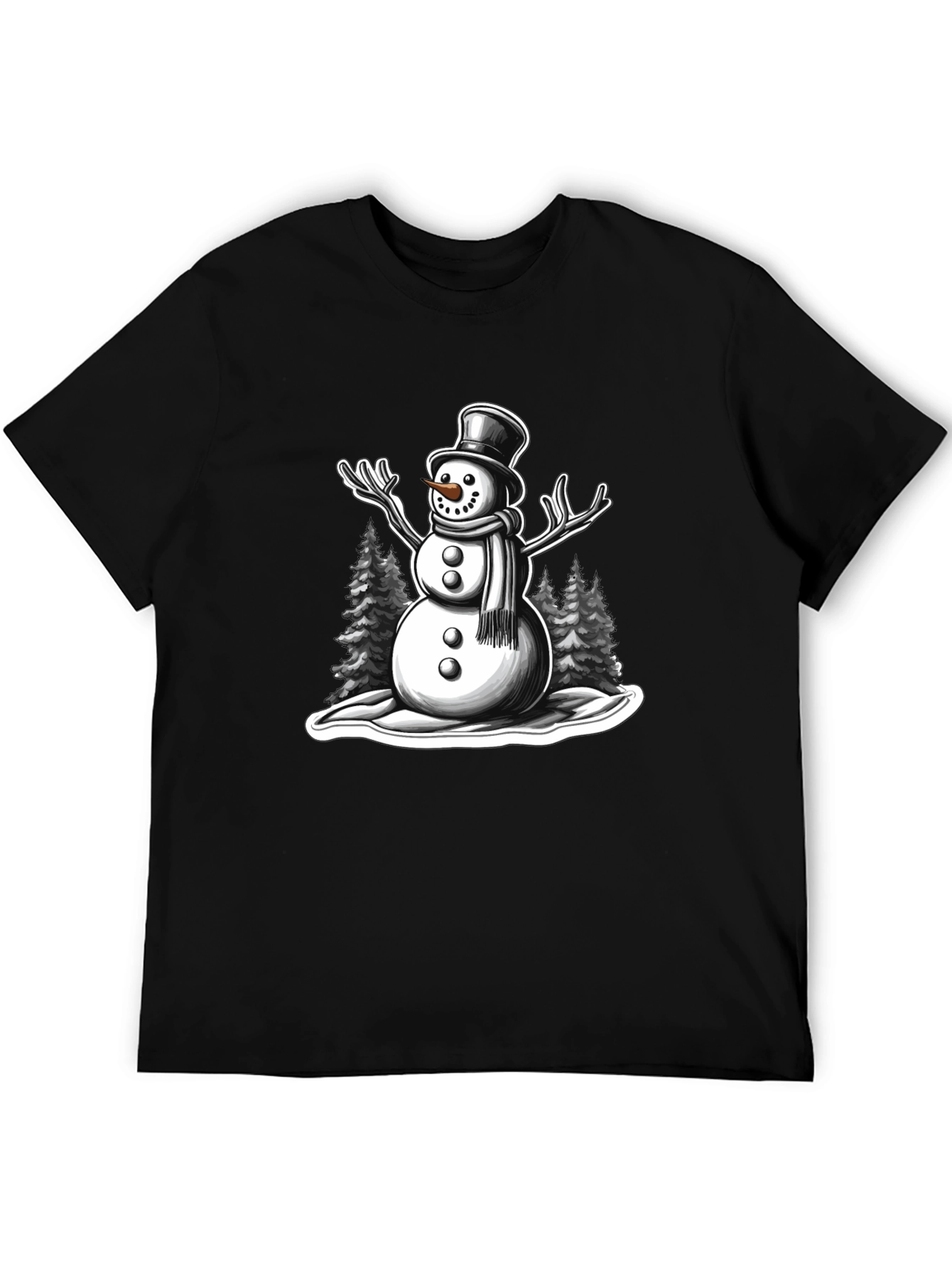 Snowman Graphic Tee - Holiday Winter Shirt