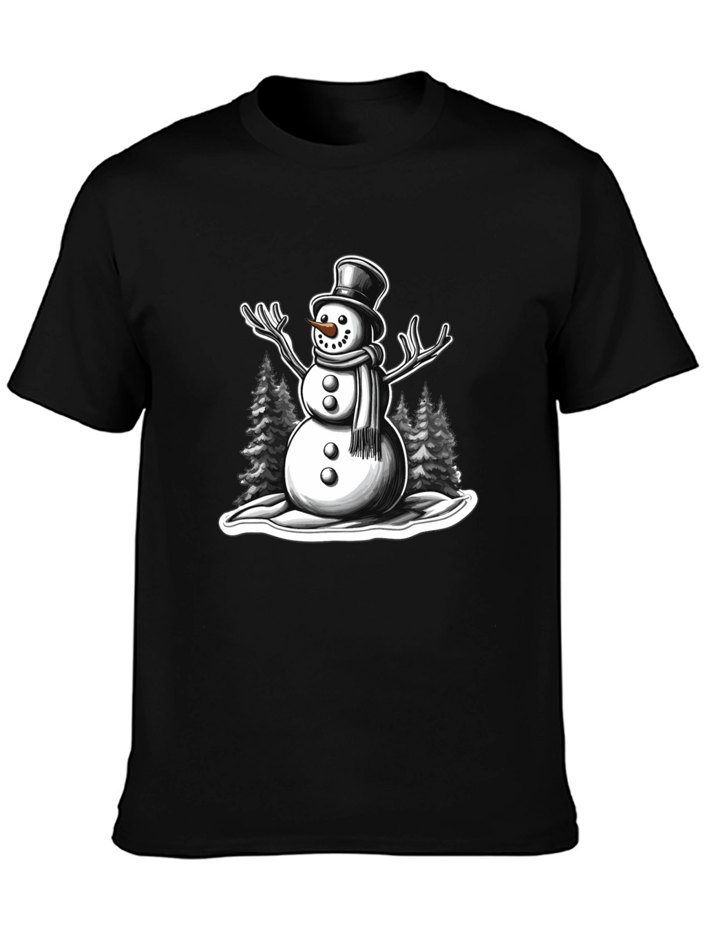 Snowman Graphic Tee - Holiday Winter Shirt