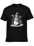 Snowman Graphic Tee - Holiday Winter Shirt