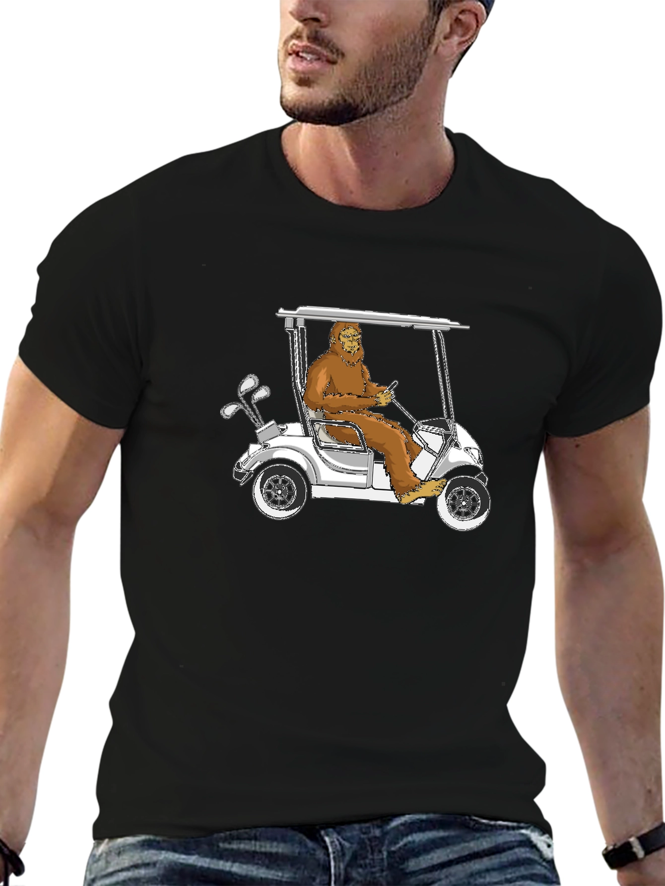 Bigfoot Golfing T-Shirt - Hilarious Sasquatch Tee