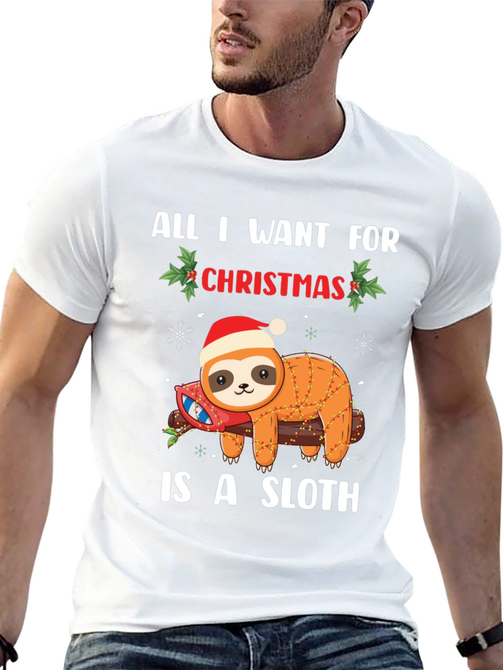 Christmas Sloth Graphic Tee