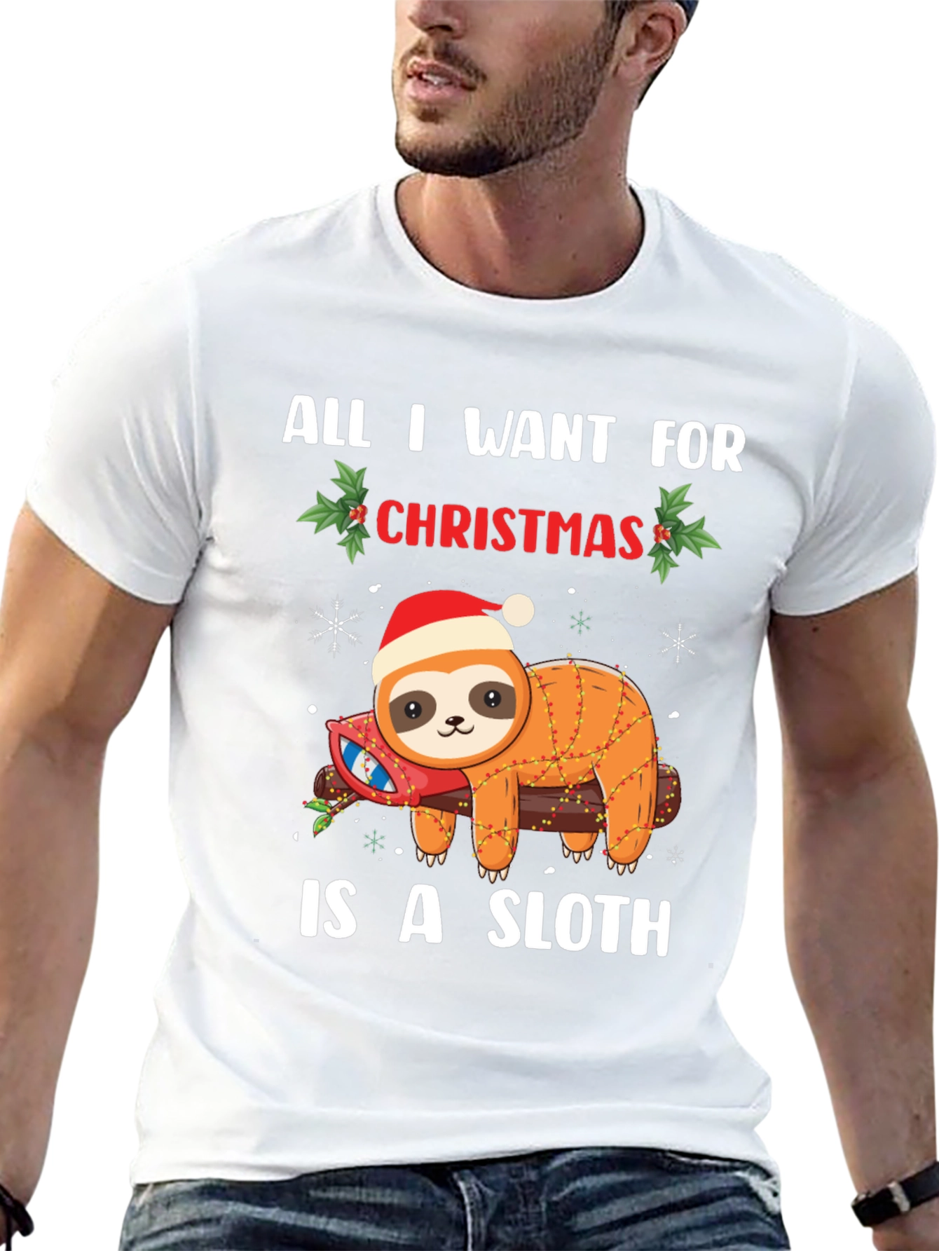 Christmas Sloth Graphic Tee