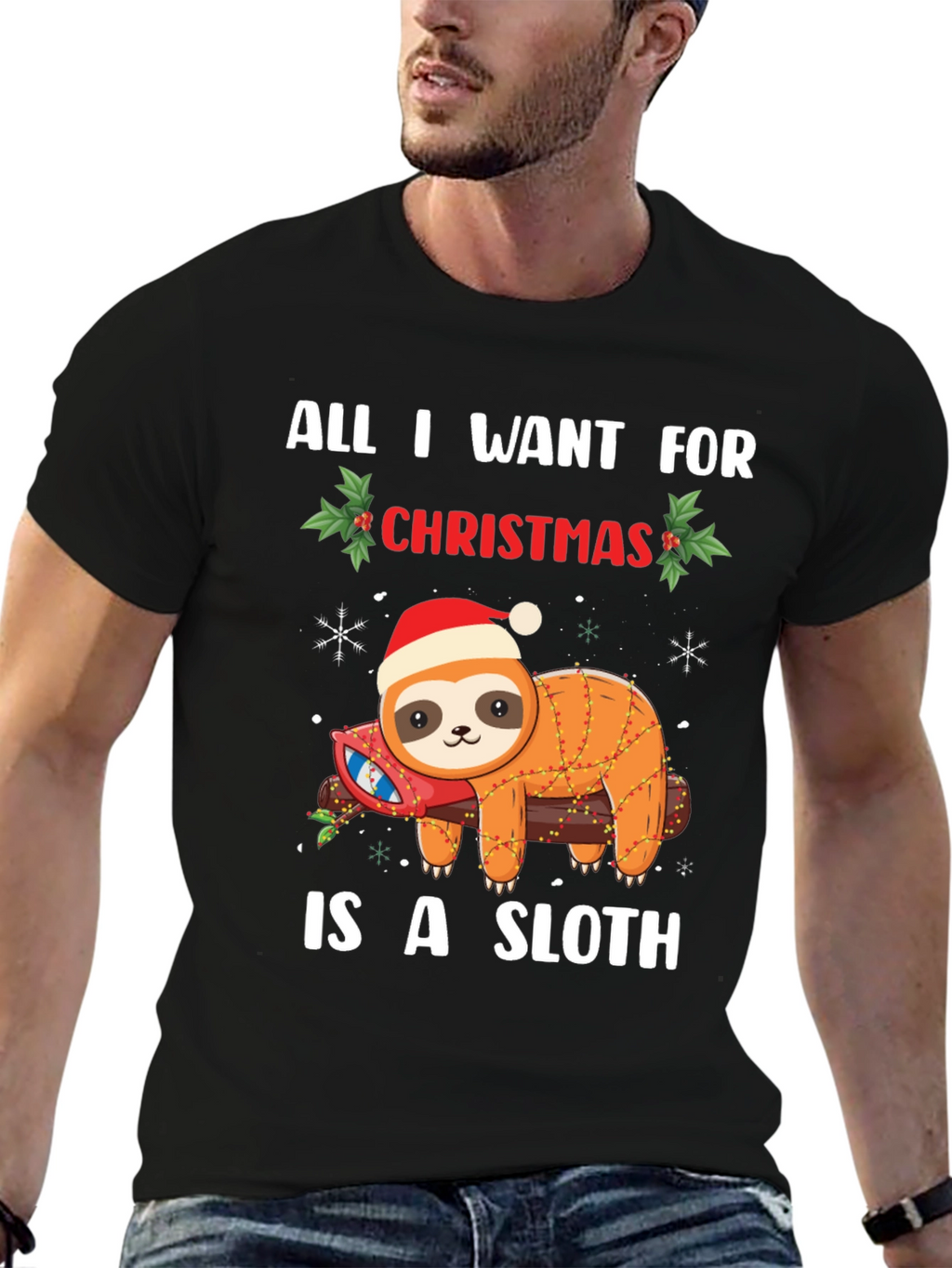 Christmas Sloth Graphic Tee