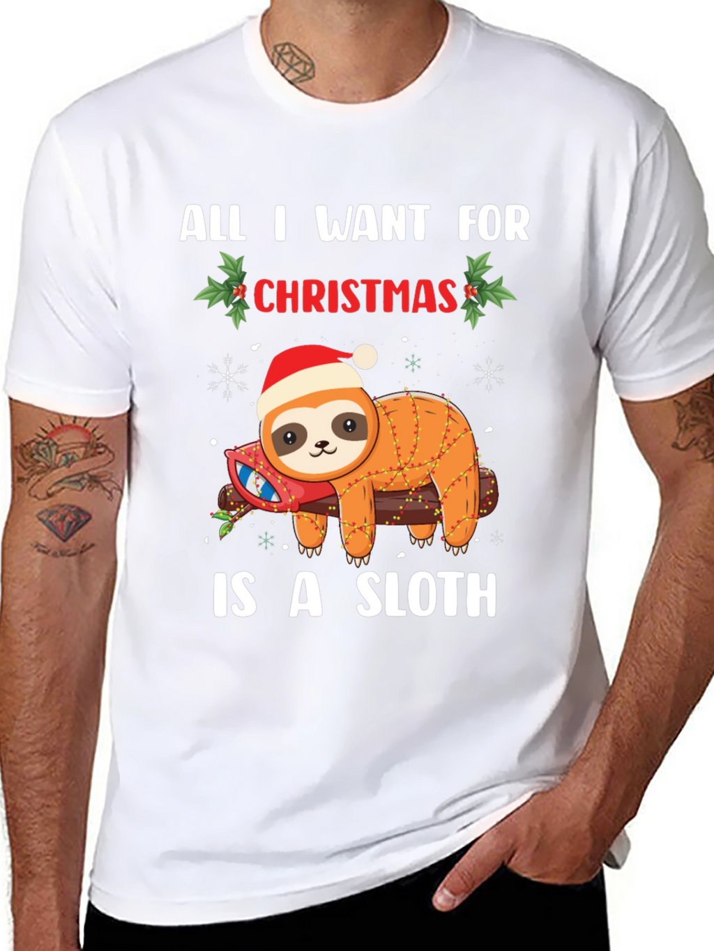 Christmas Sloth Graphic Tee
