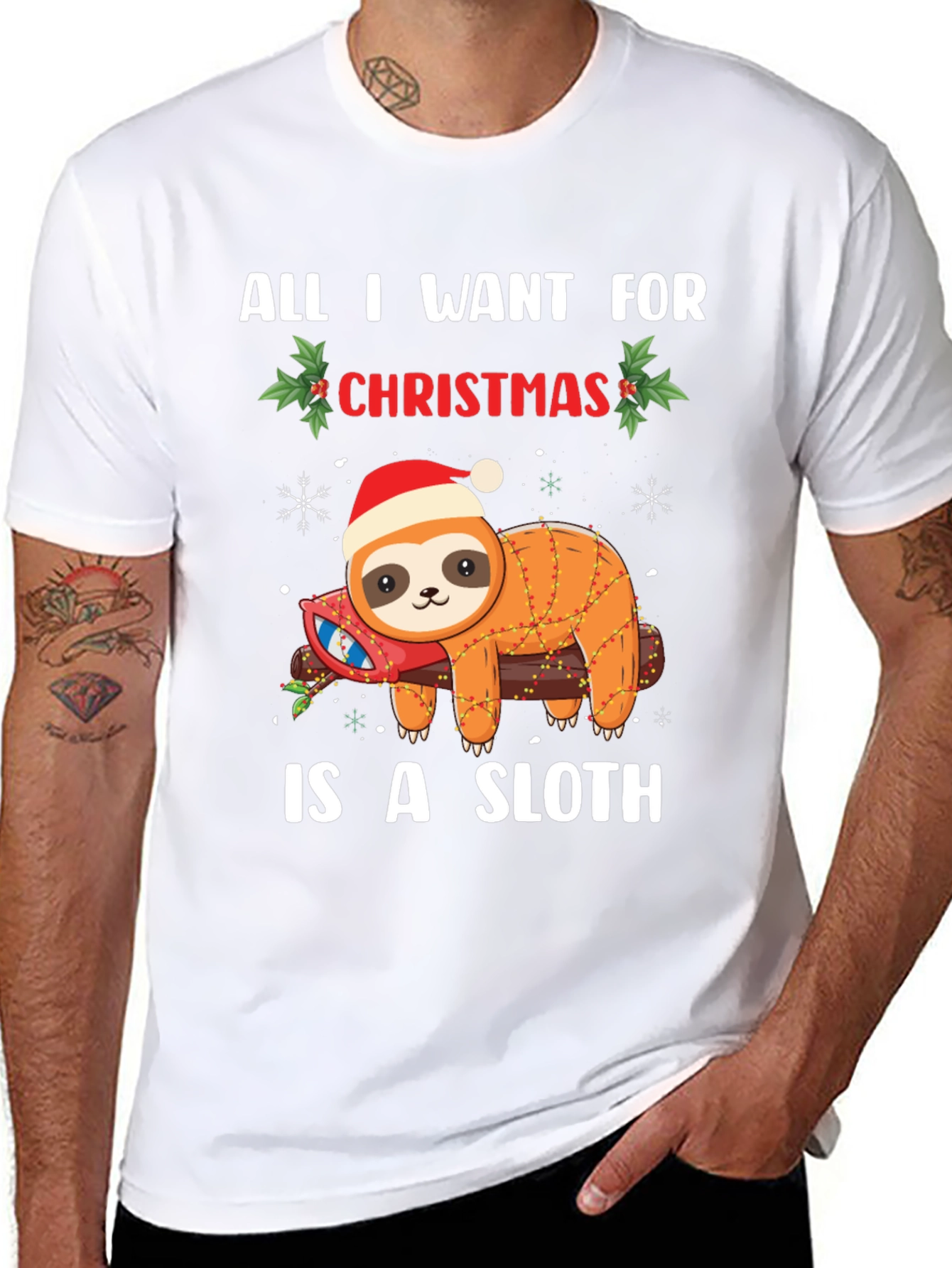 Christmas Sloth Graphic Tee