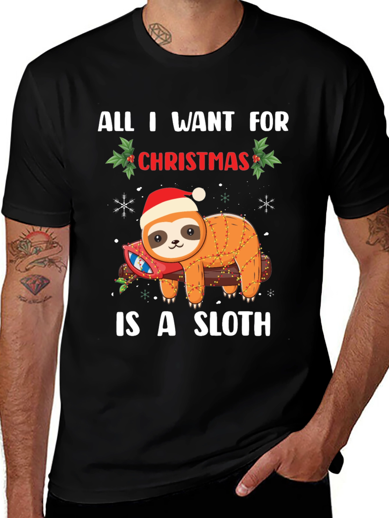 Christmas Sloth Graphic Tee