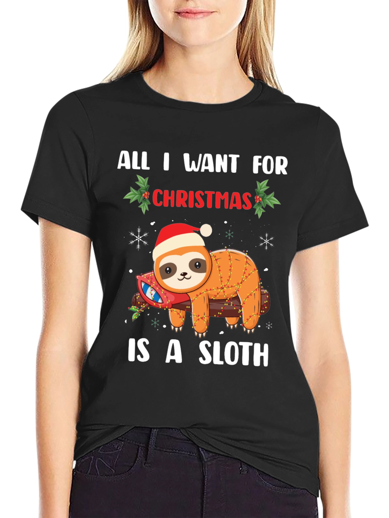 Christmas Sloth Graphic Tee
