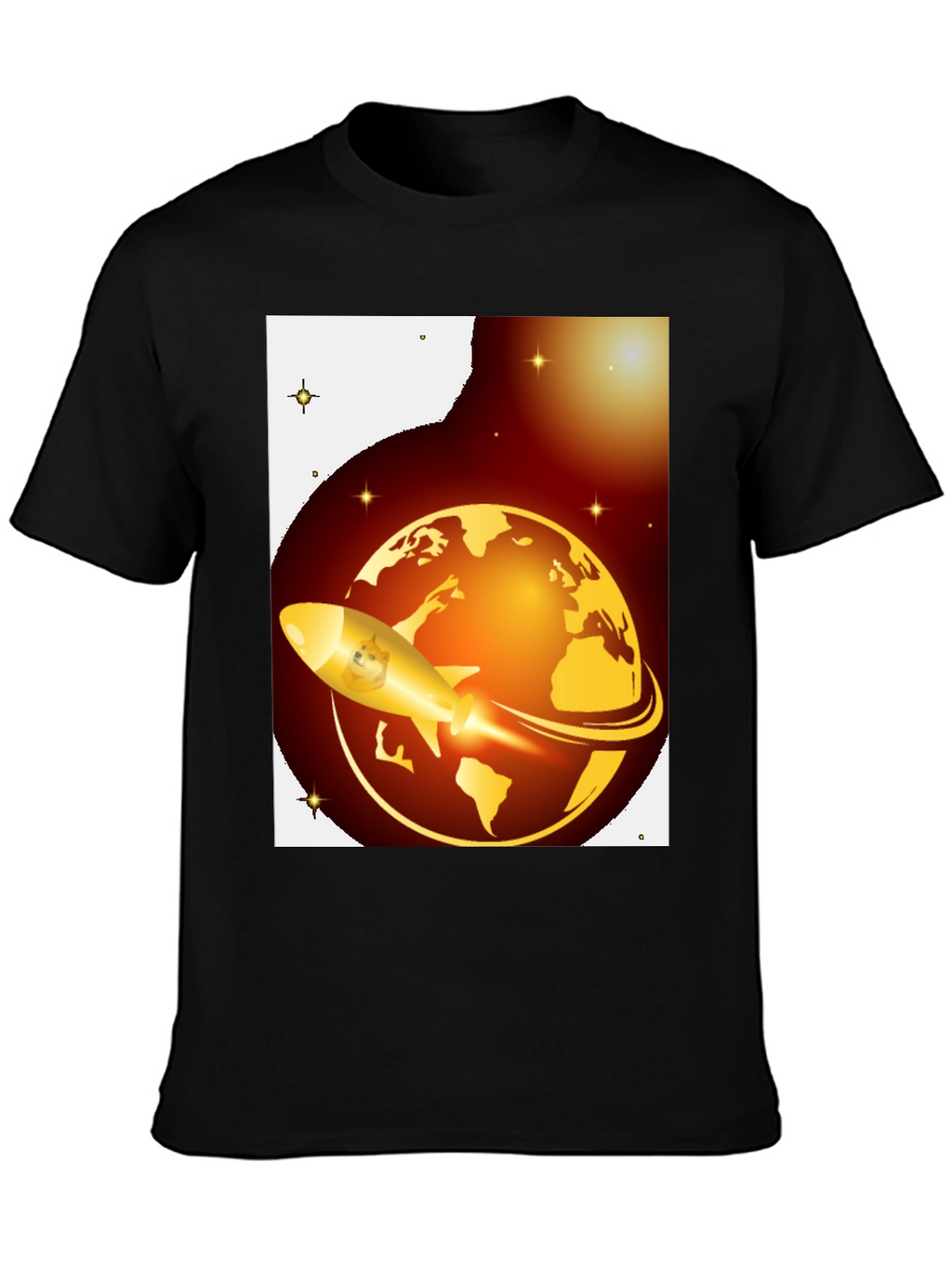 Dogecoin to the Moon Black T-Shirt