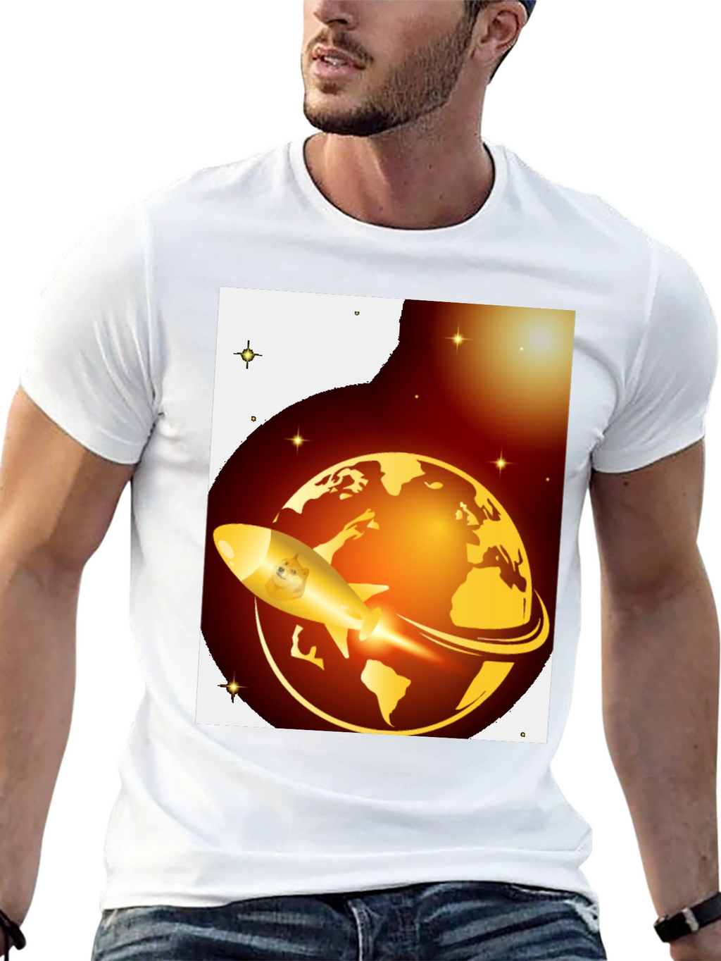 Dogecoin to the Moon Black T-Shirt