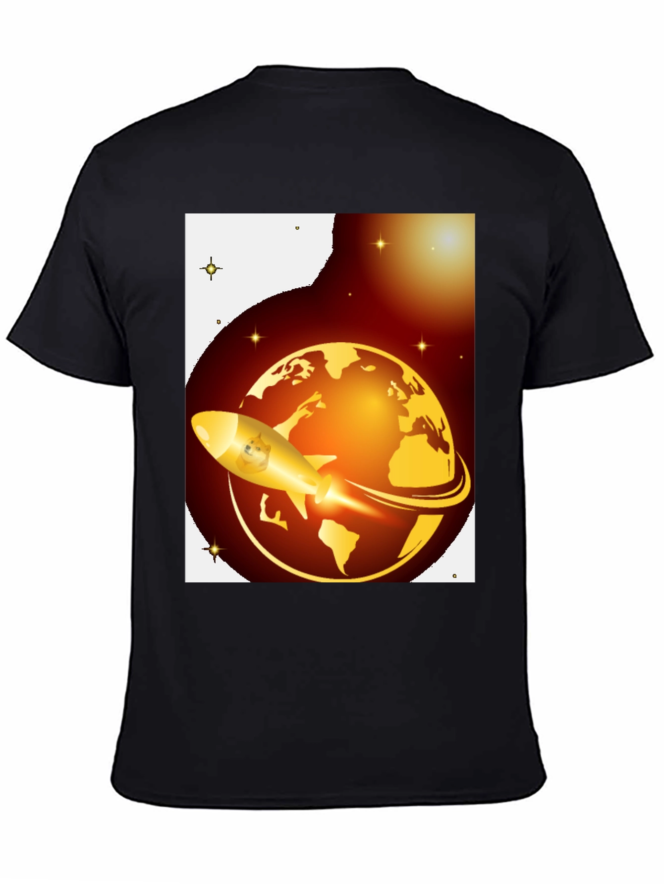 Dogecoin to the Moon Black T-Shirt