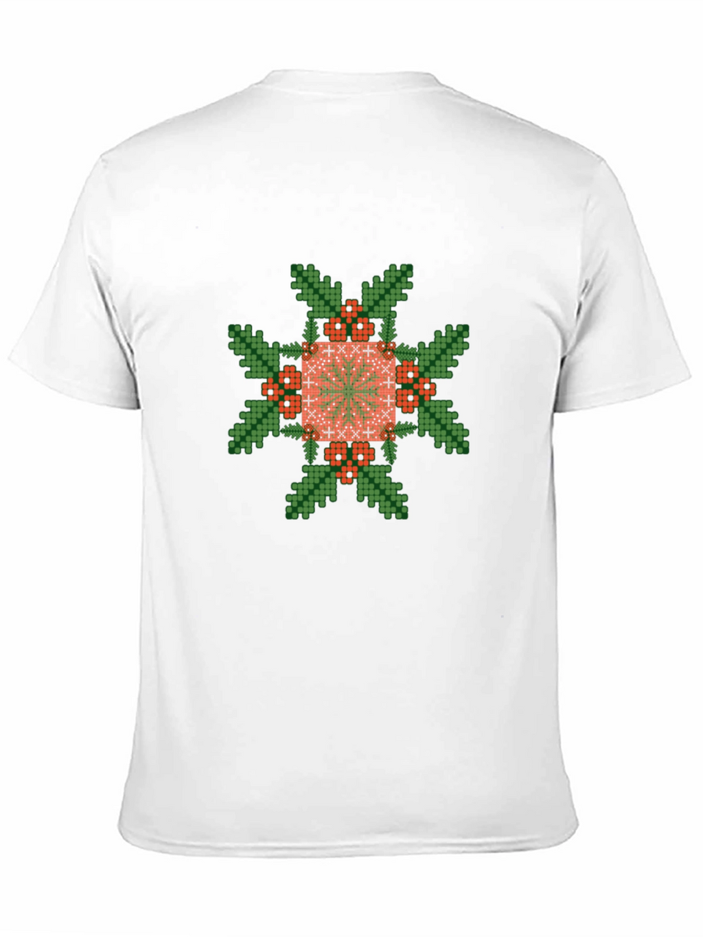 Pixelated Floral Graphic Tee - Black Cotton