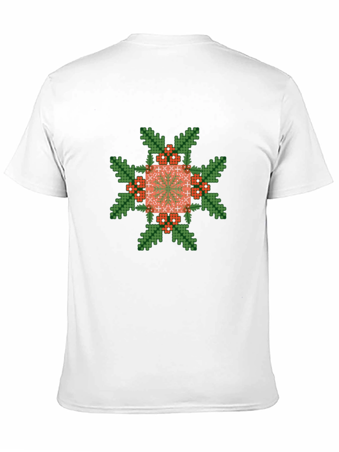 Pixelated Floral Graphic Tee - Black Cotton